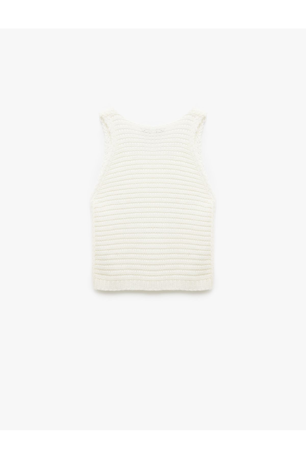 Koton-New Season Koton X Sima Tarkan - Sleeveless Crew Neck Openwork Crochet Undershirt 5