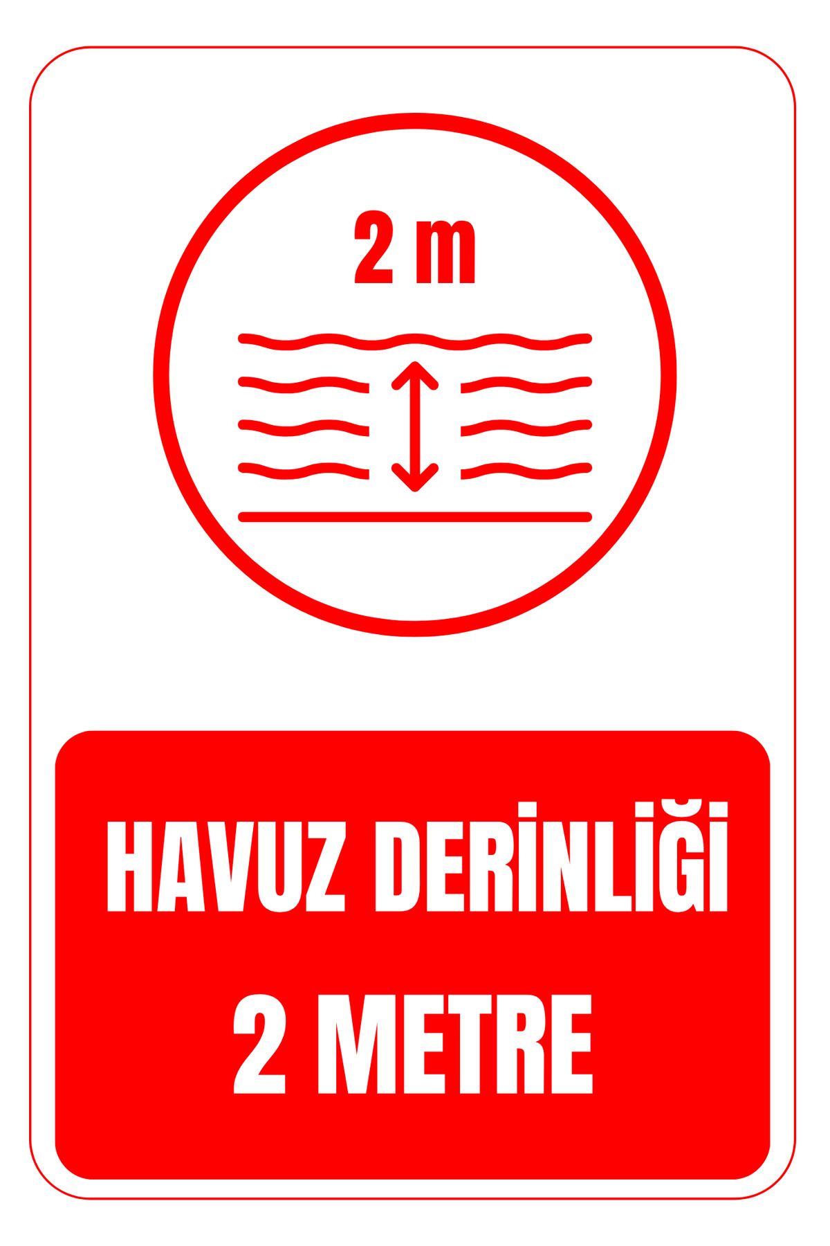 Girl Power 35 x 50 Havuz Derinliği 2 Metre Folyo Baskı Sticker Uyarı Levhası