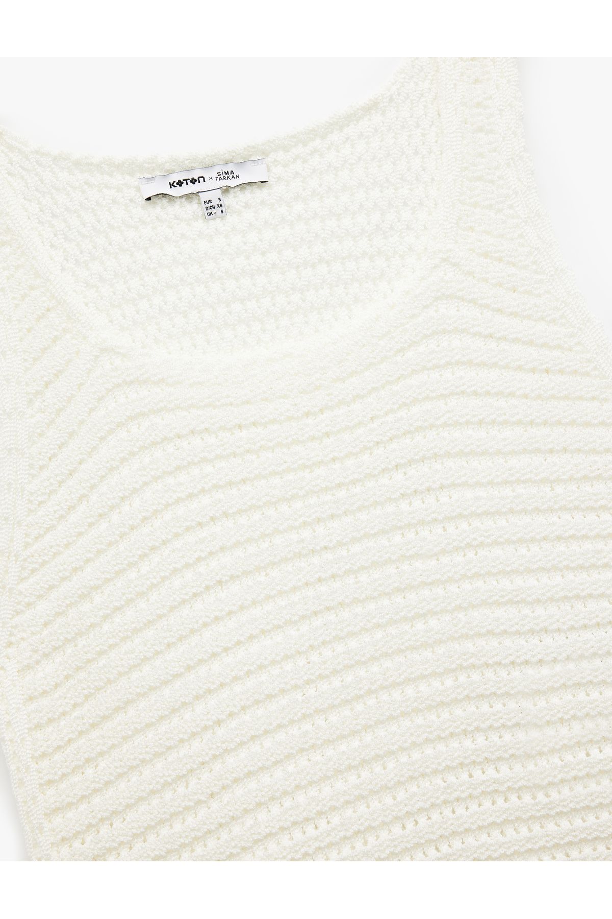 Koton-New Season Koton X Sima Tarkan - Sleeveless Crew Neck Openwork Crochet Undershirt 6