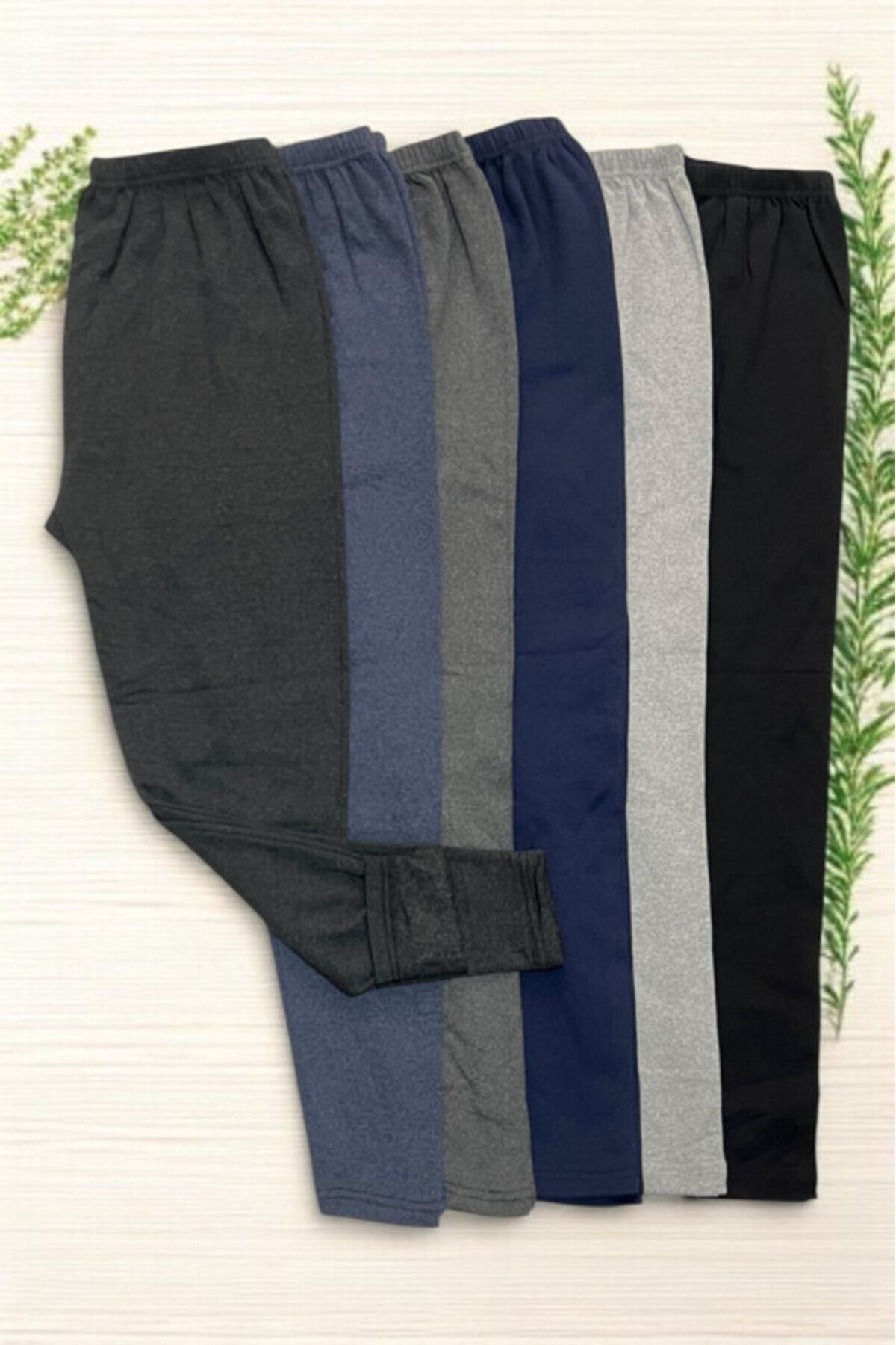 SİERNA 6 Adet Unisex Antrasit Kışlık Tayt Şardonlu Rahat Yumuşak Ağlı Kalın İçlik Tayt srn-004378