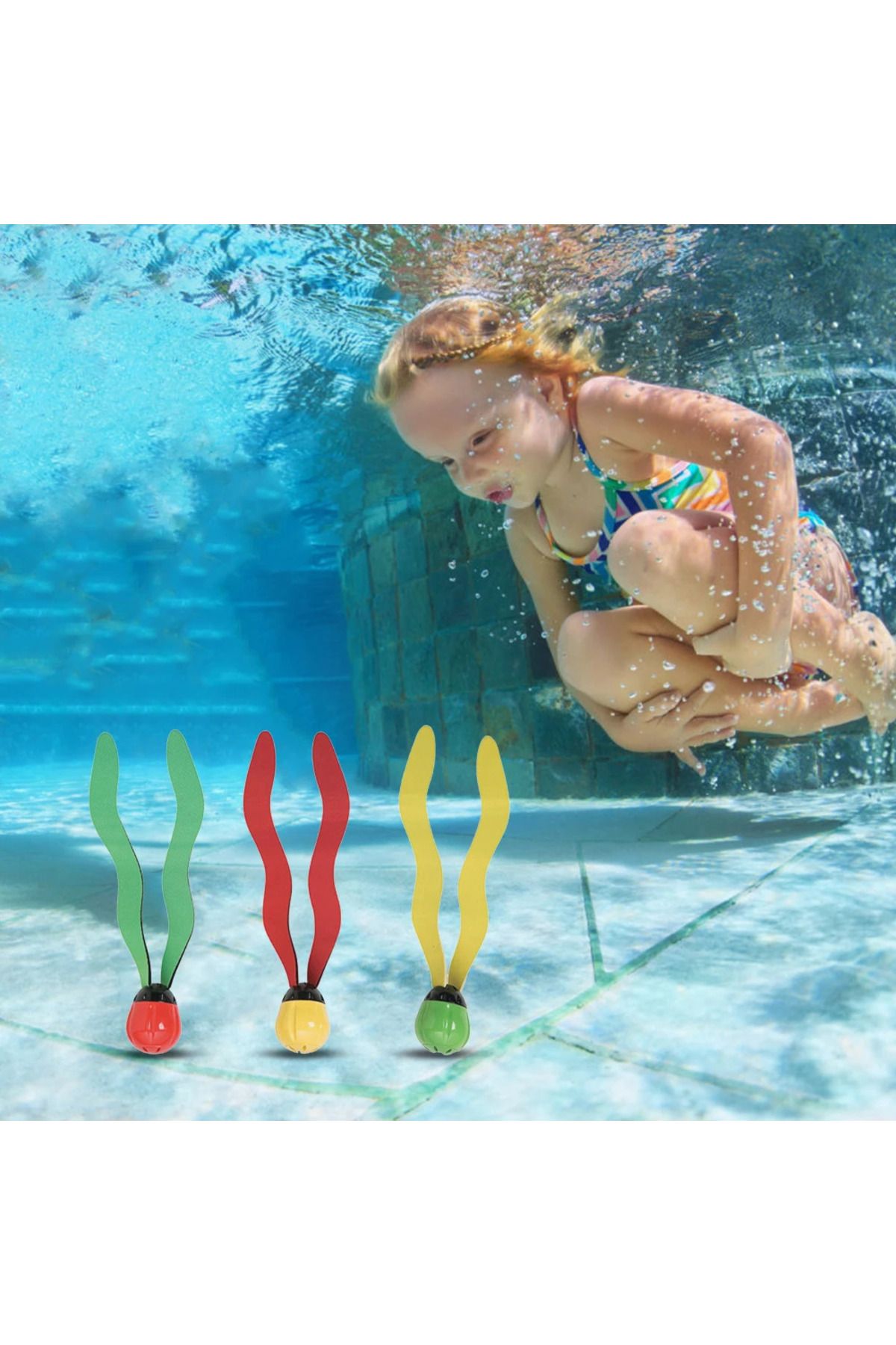Sea Home Intex Renkli 3'lü Su Altı Oyunu Havuz Oyuncağı Su Altı Dalış Öğretici M-55503