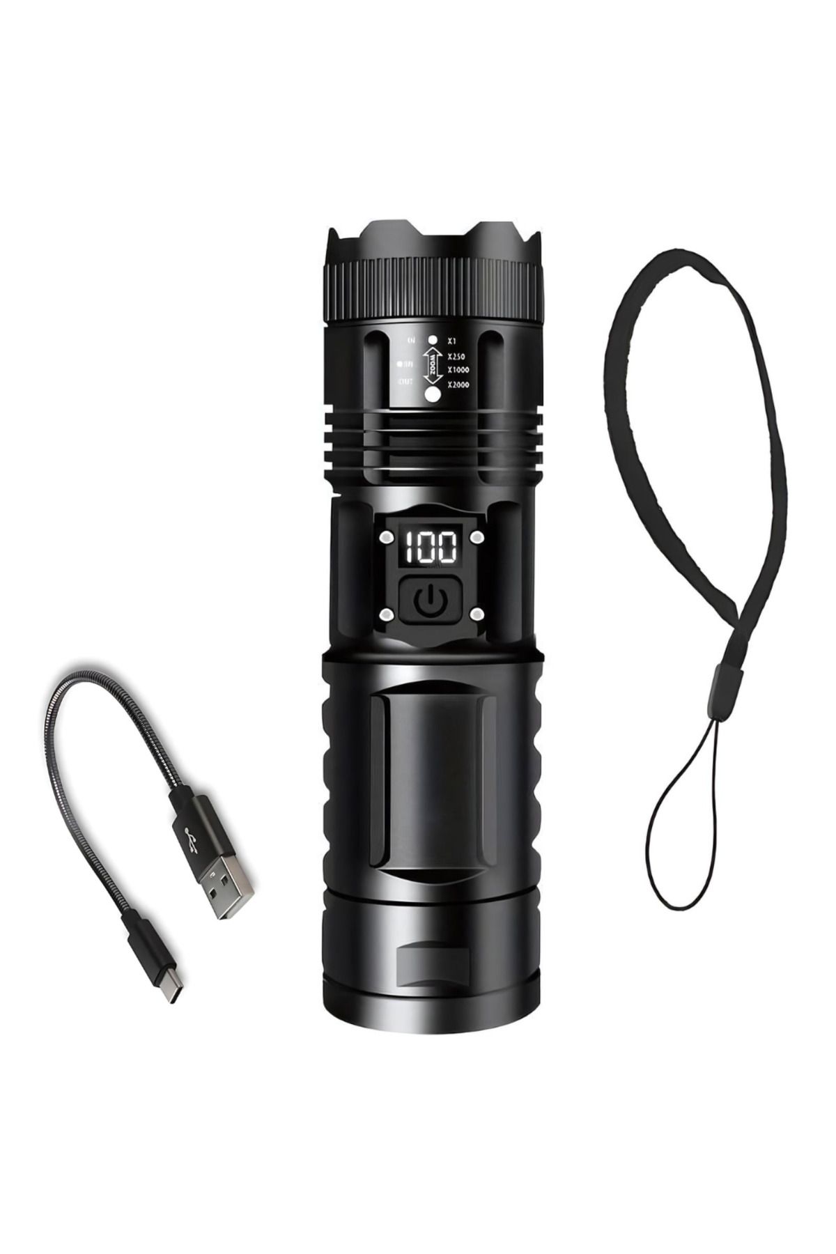 Generic-APF® Powerful, Ultra Bright Telescopic LED Flashlight with Phone Charging Function 1