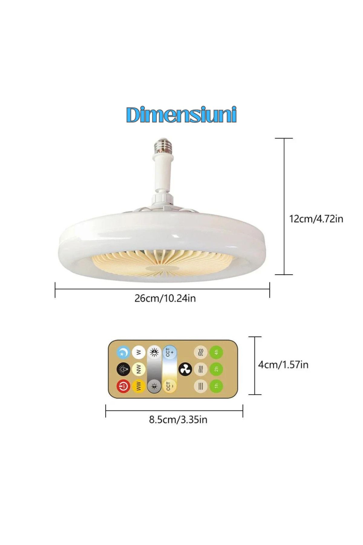 Generic-APF® Ceiling Light with Integrated Fan Remote Control, 3 Speeds 7