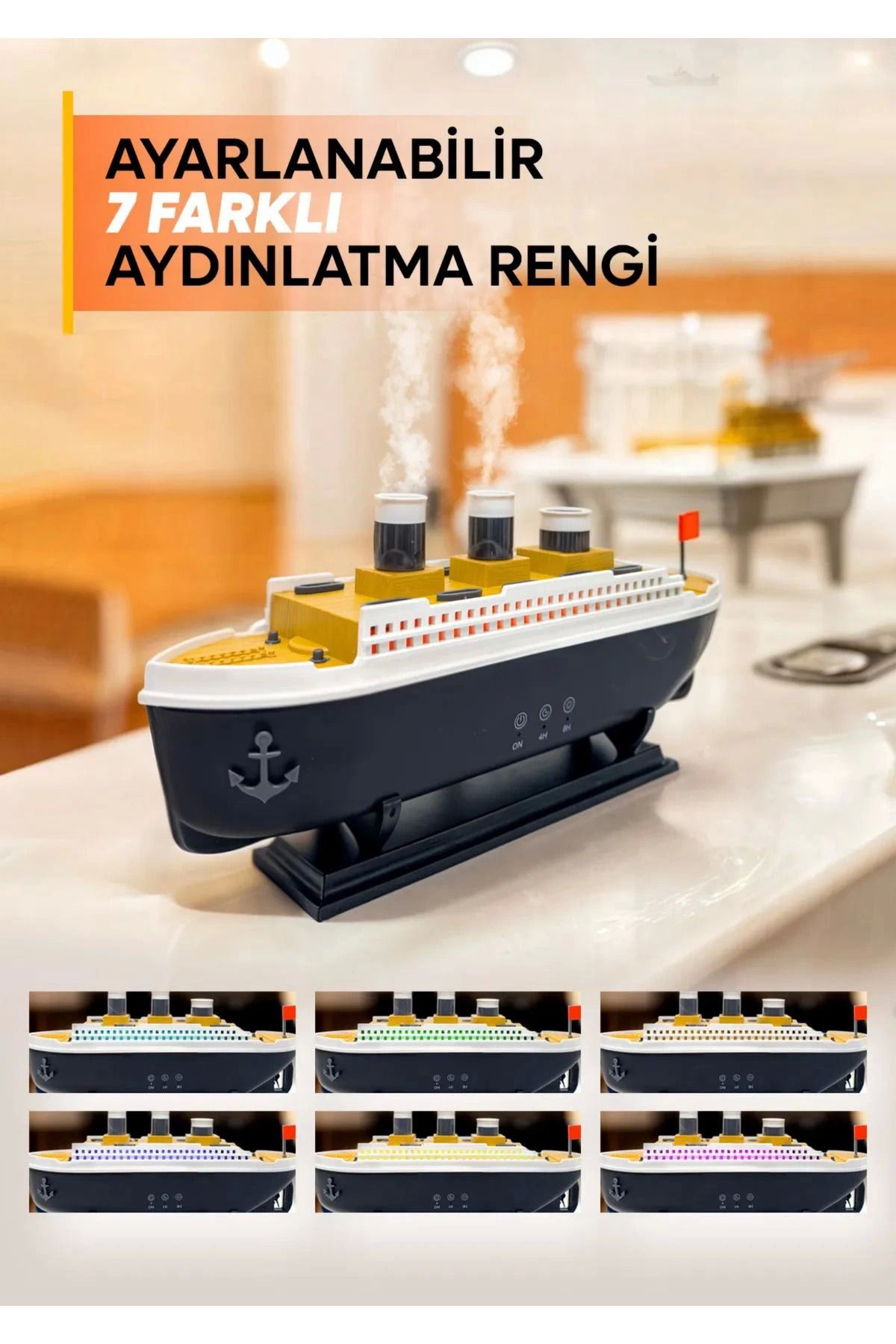 Heez Titanic/Vapur/Gemi Aromaterapi Hava Nemlendirici Kuruluğu Önlemek Için Verimli Gemi Dizaynlı Difüzör