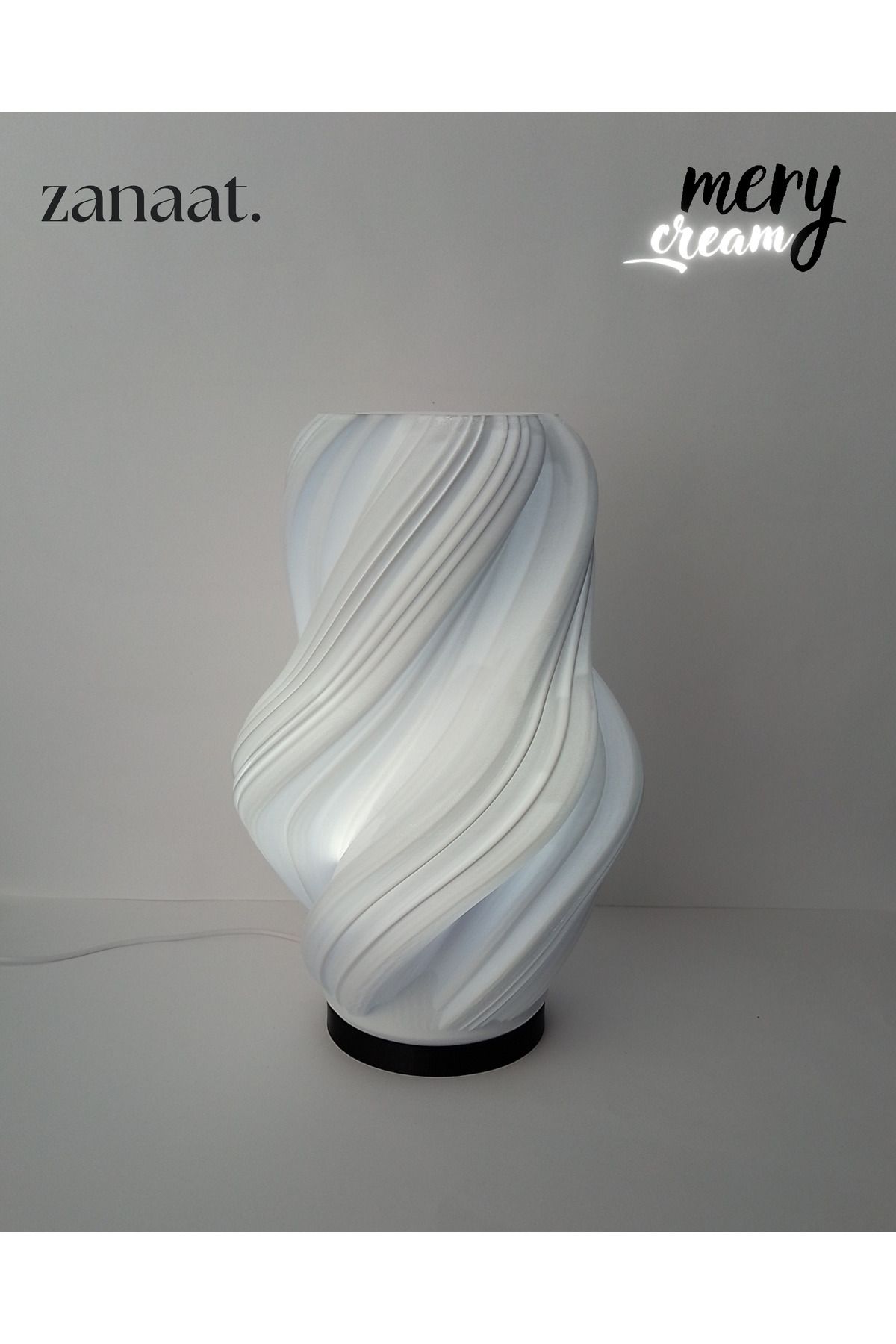 Zanaat Özel Üretim Mery Cream Abajür & Masa Lambası