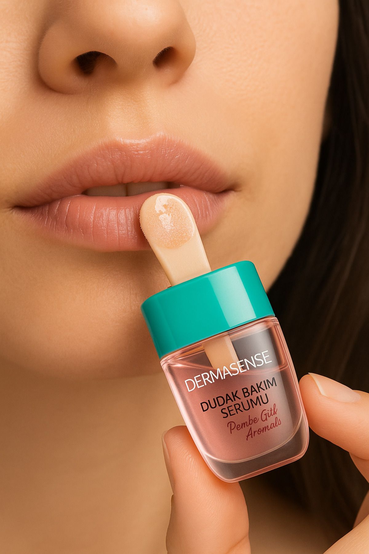 Dermasense Pembe Gül Aromalı Dudak Bakım Serumu 5 ml – Nemlendirici & Onarıcı Bakım