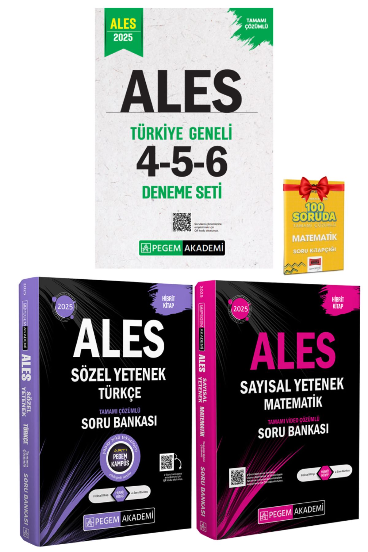 Pegem Akademi Yayıncılık 2025 Pegem Ales Türkiye Geneli Deneme Sınavları+Ales Türkçe Soru Bankası+Matematik Soru Bankası