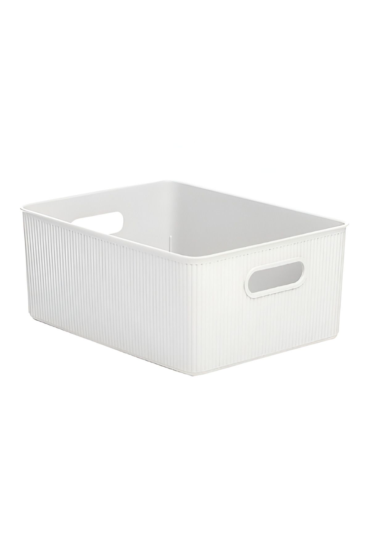 Tatay-Impact Resistance Vertical Wavy Design Rectangular Multipurpose Storage Basket in White 1