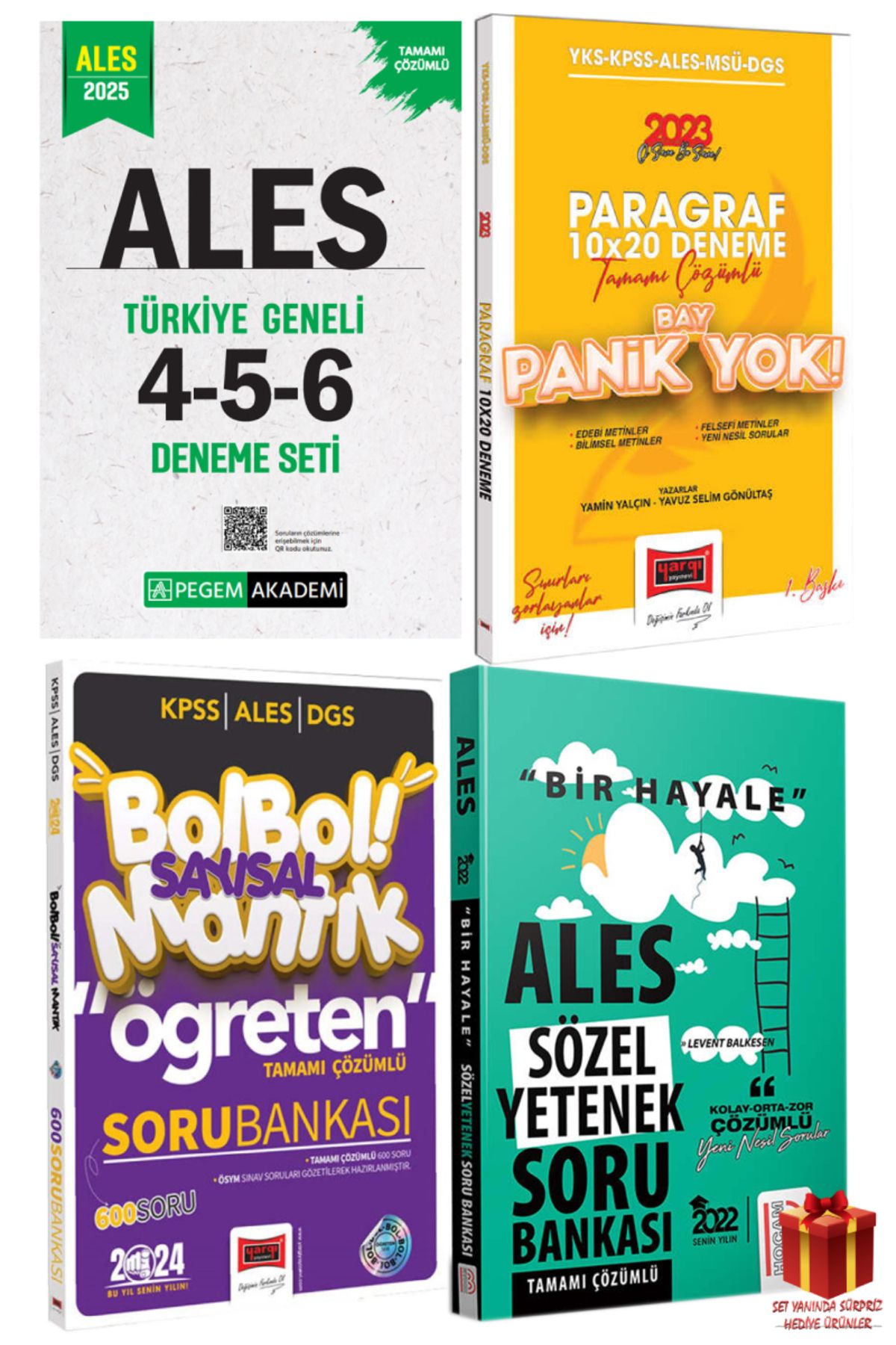 Pegem Akademi Yayıncılık 2025 Pegem Ales Türkiye Geneli Deneme Sınavları+Paragraf Deneme+Sayısal Mantık SB+ALES Sözel SB