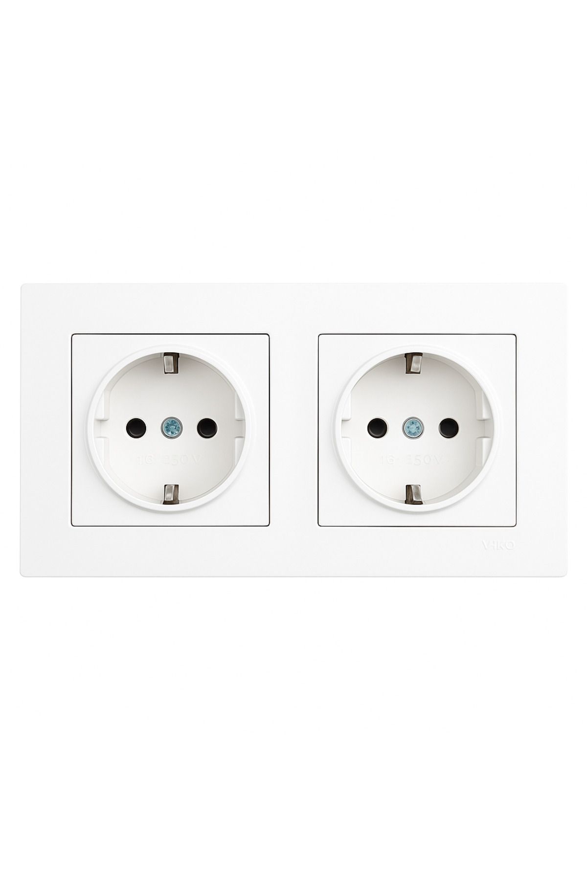 Ledarmy-Karen White 2-Piece Grounded Recessed Socket and Double Frame Set Mounting Compatible 1