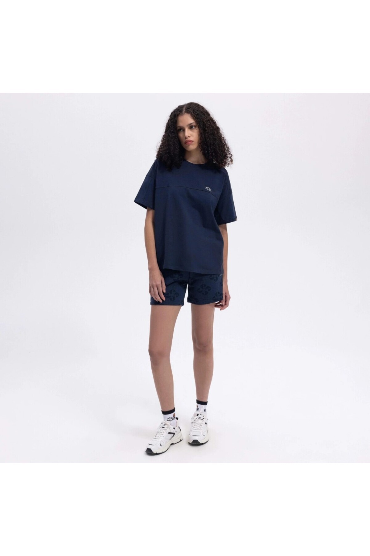 Ellesse  Kadın Lacivert Oversize Pamuklu Tişört – EF394-NV - Görsel 4