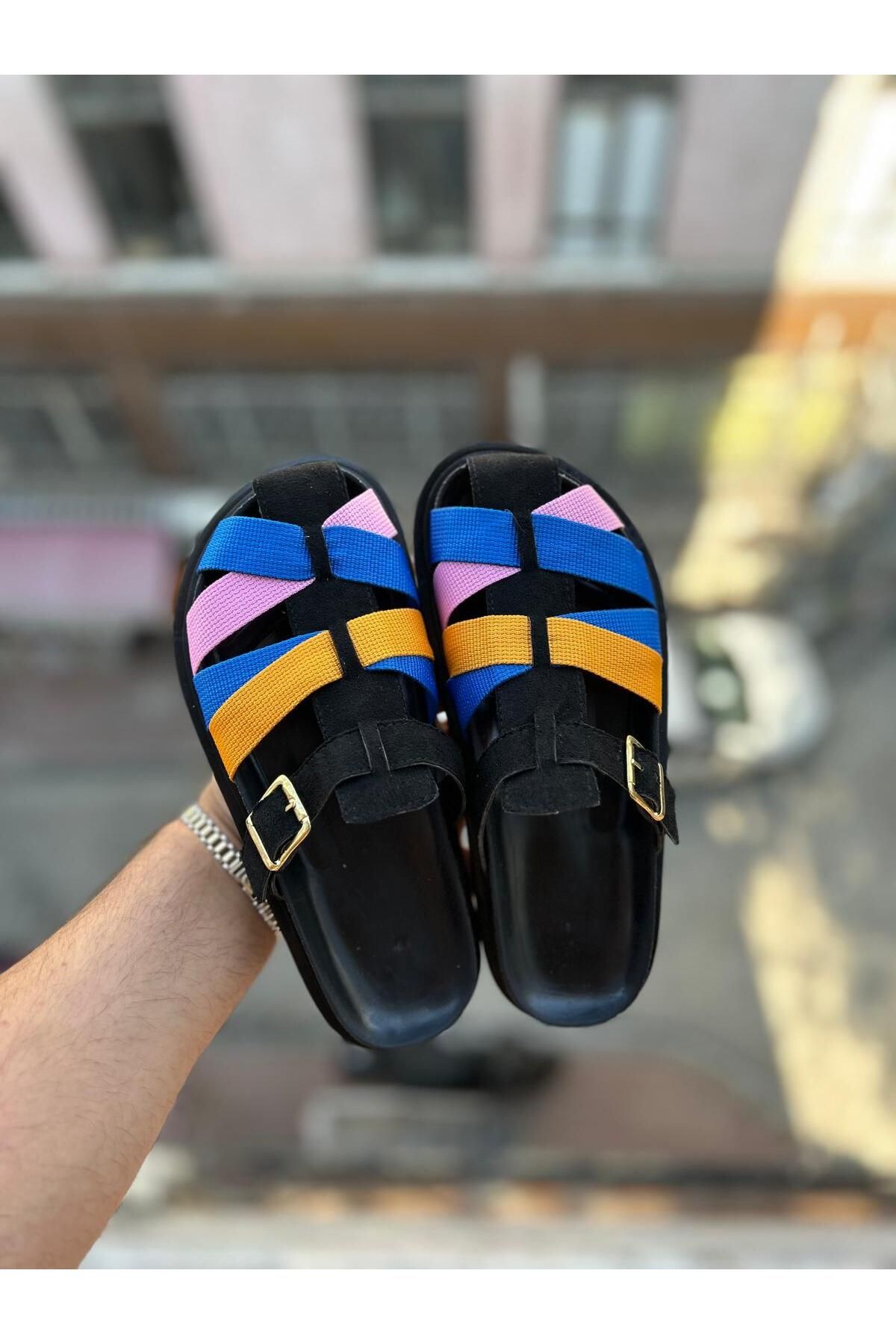 diya shoes Milda Kadın Bej Tokalı Günlük Sandalet – Konforlu Yaz Terliği