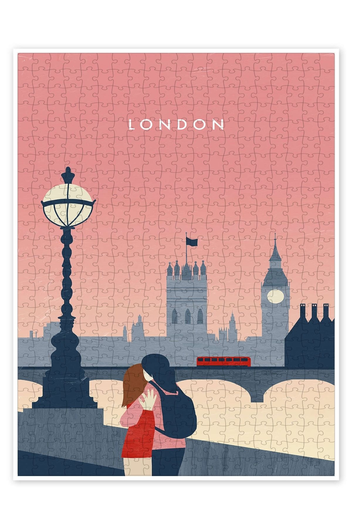 Jeronkarji Londra İllüstrasyon 500 Parça Puzzle Yapboz Şehir Manzara Temalı Hobilik