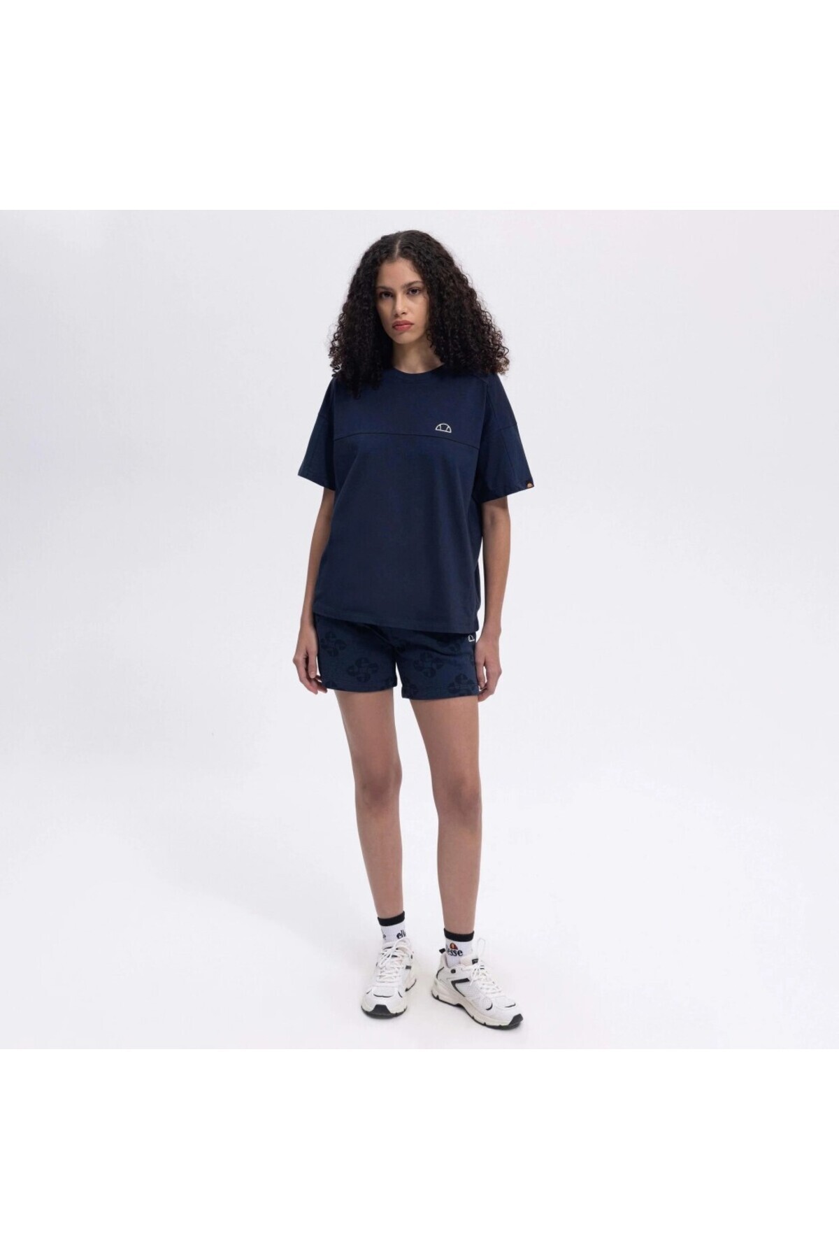 Ellesse  Kadın Lacivert Oversize Pamuklu Tişört – EF394-NV - Görsel 3