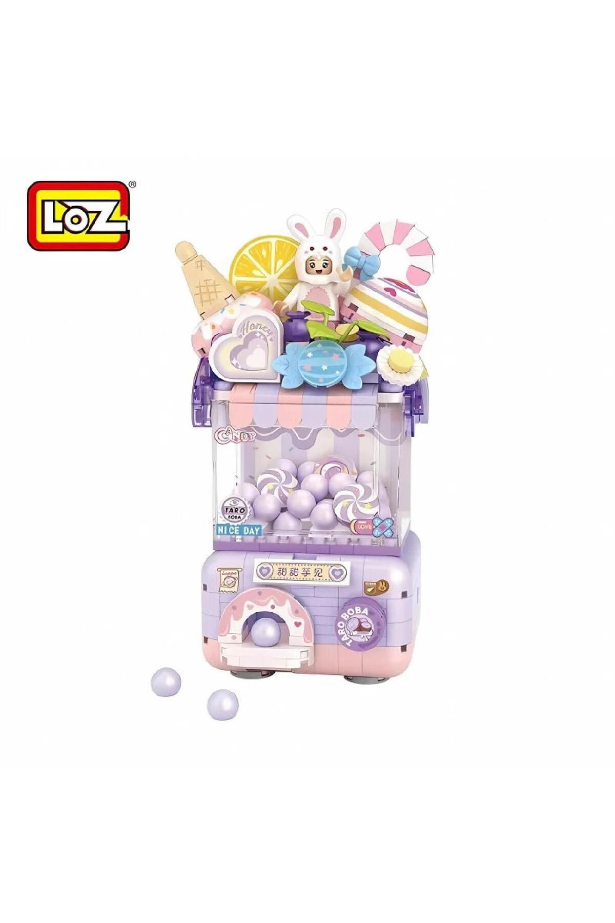 Vagonlife Loz Mini Gashapon Makineleri Block Lego Yapı Oyuncağı Mor 428 Parça (LZ1679) GKO