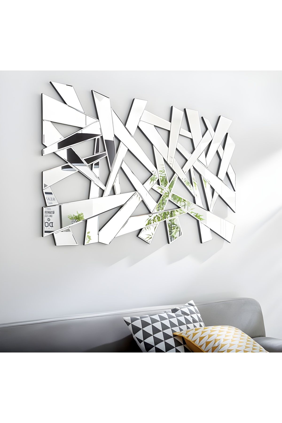 EmPoTekstilReklamTasarım Geometrik Kırılmaz Çizilmez Modern Dekoratif Ayna 70 CM