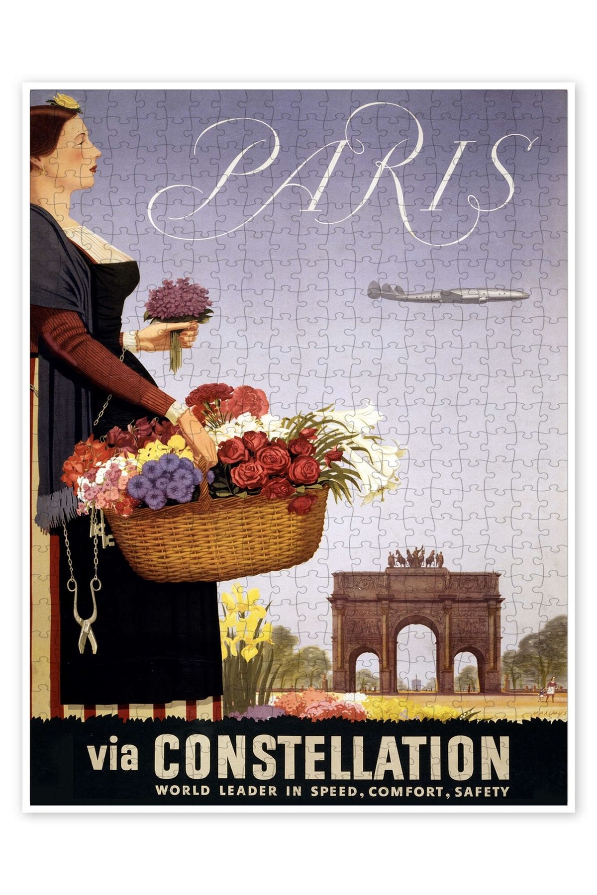 Jeronkarji Paris via Constellation 500 Parça Puzzle Yapboz Şehir Manzara Temalı Hobilik