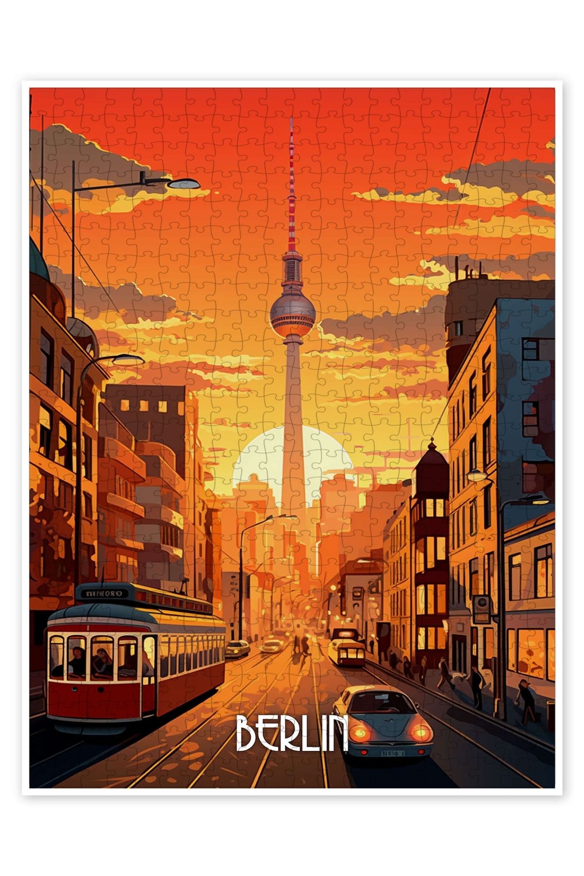 Jeronkarji Berlin Seyahat Poster 500 Parça Puzzle Yapboz Şehir Manzara Temalı Hobilik
