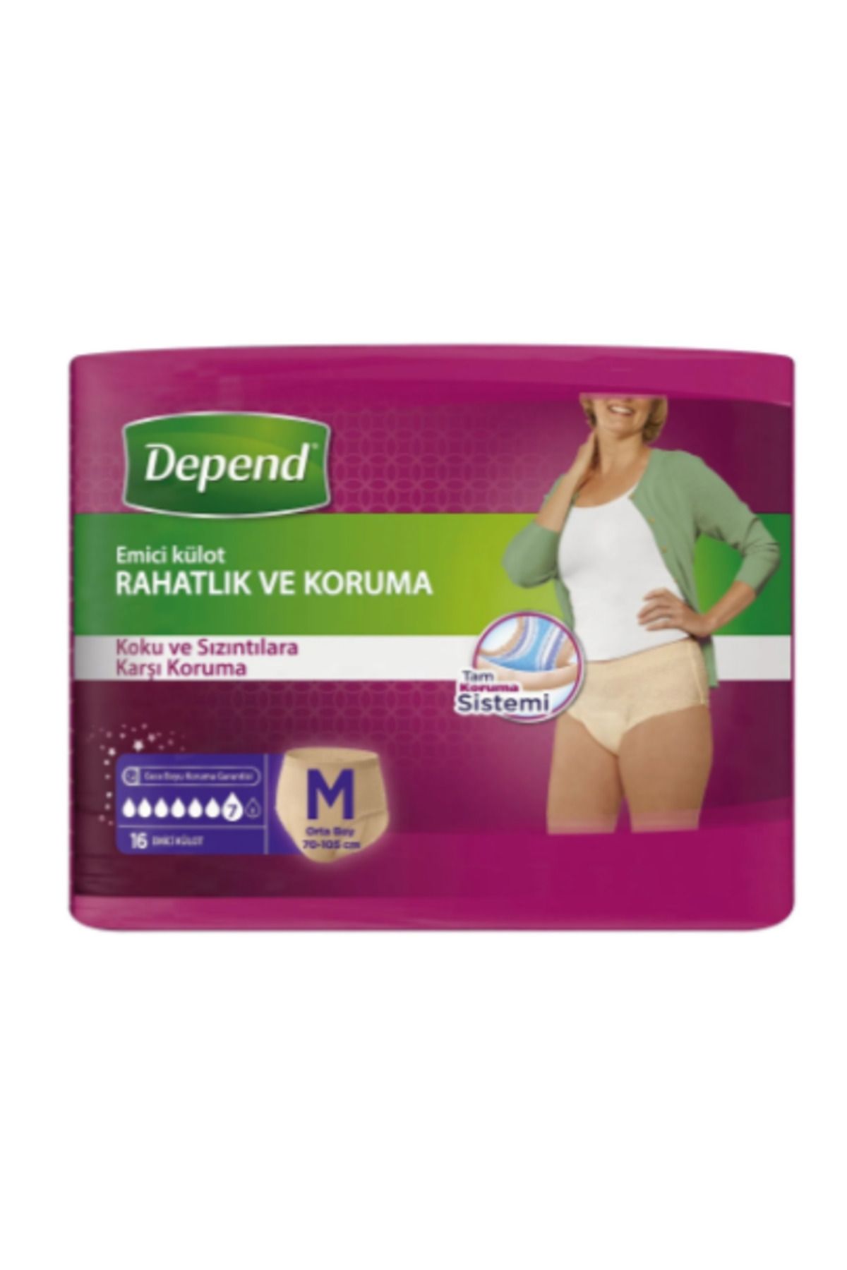 Depend Emici Külot Eko Paket Orta Boy Kadın 16'lı