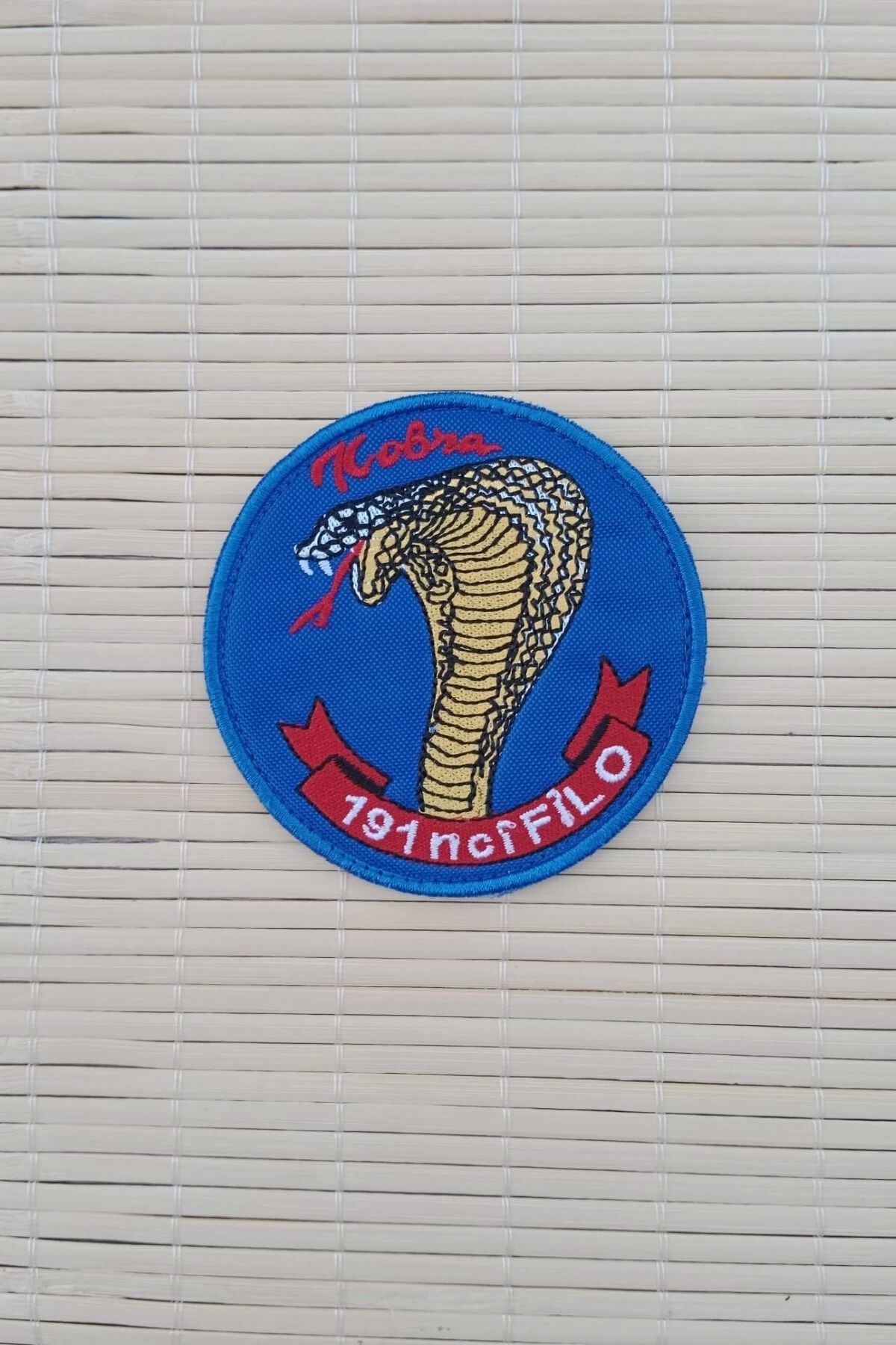İZMİR ASKERİ MALZEME Kobra 191 nci Filo Yazili Nakis islemeli Arma Pec Patch