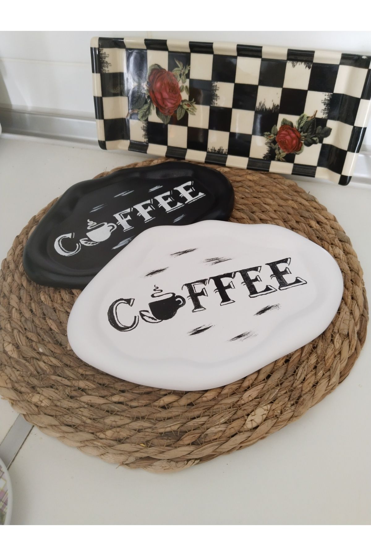 Dore hobi CAFFEE yazılı tepsi