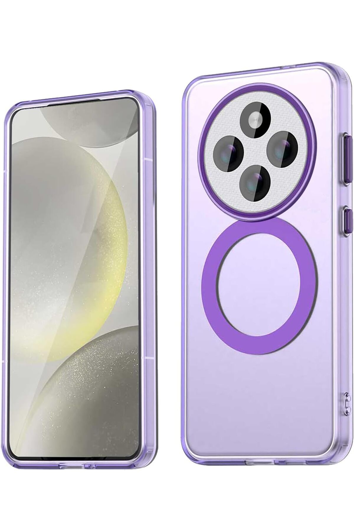 m.tk moveteck Xiaomi Redmi 14C Kılıf Kamera Çıkıntılı Mat Magsafe Halka Özellikli Kenarları Renkli Sert Kapak