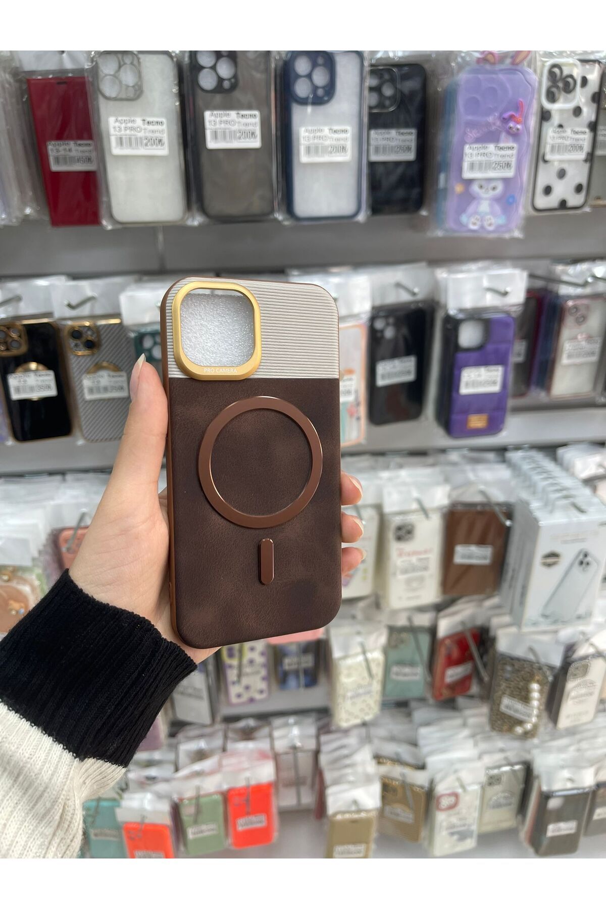 TECNOTREND Apple iphone 13/14 uyumlu deri süet dokulu magsaffe silikon kılıf