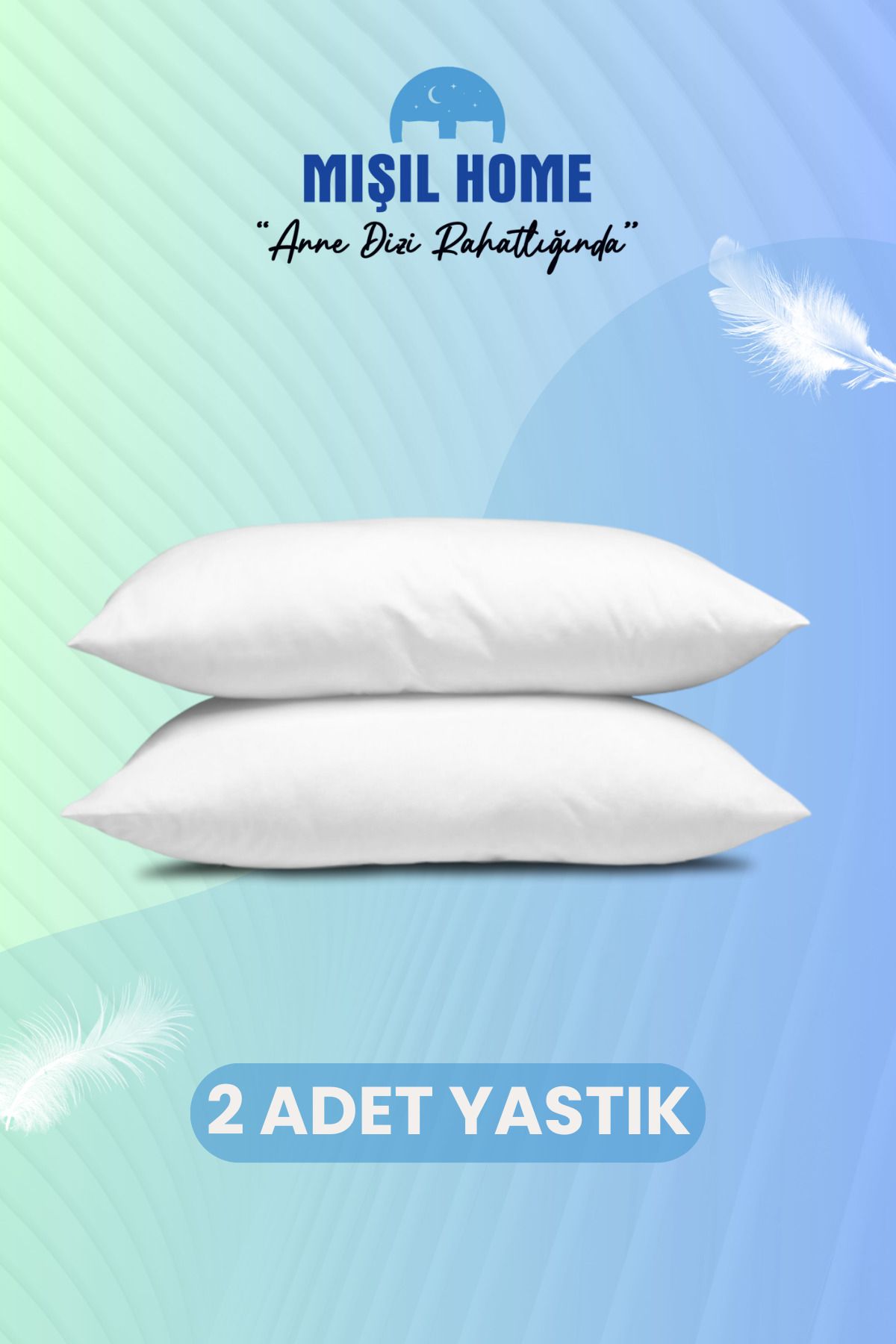 MIŞIL HOME 2 Adet Jel Silikon Elyaf Antialerjik Yıkanabilir Ev Ve Hotel 50x70cm 800 gr