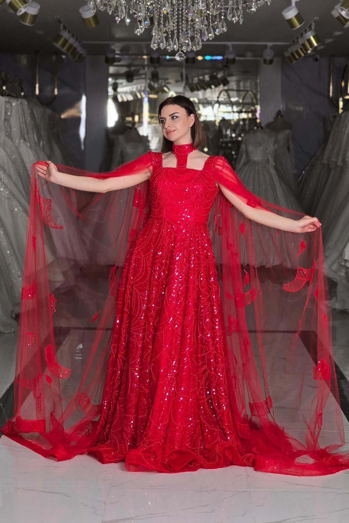 Yonca Moda Evi Kırmızı Yonca Nişanlık 7974