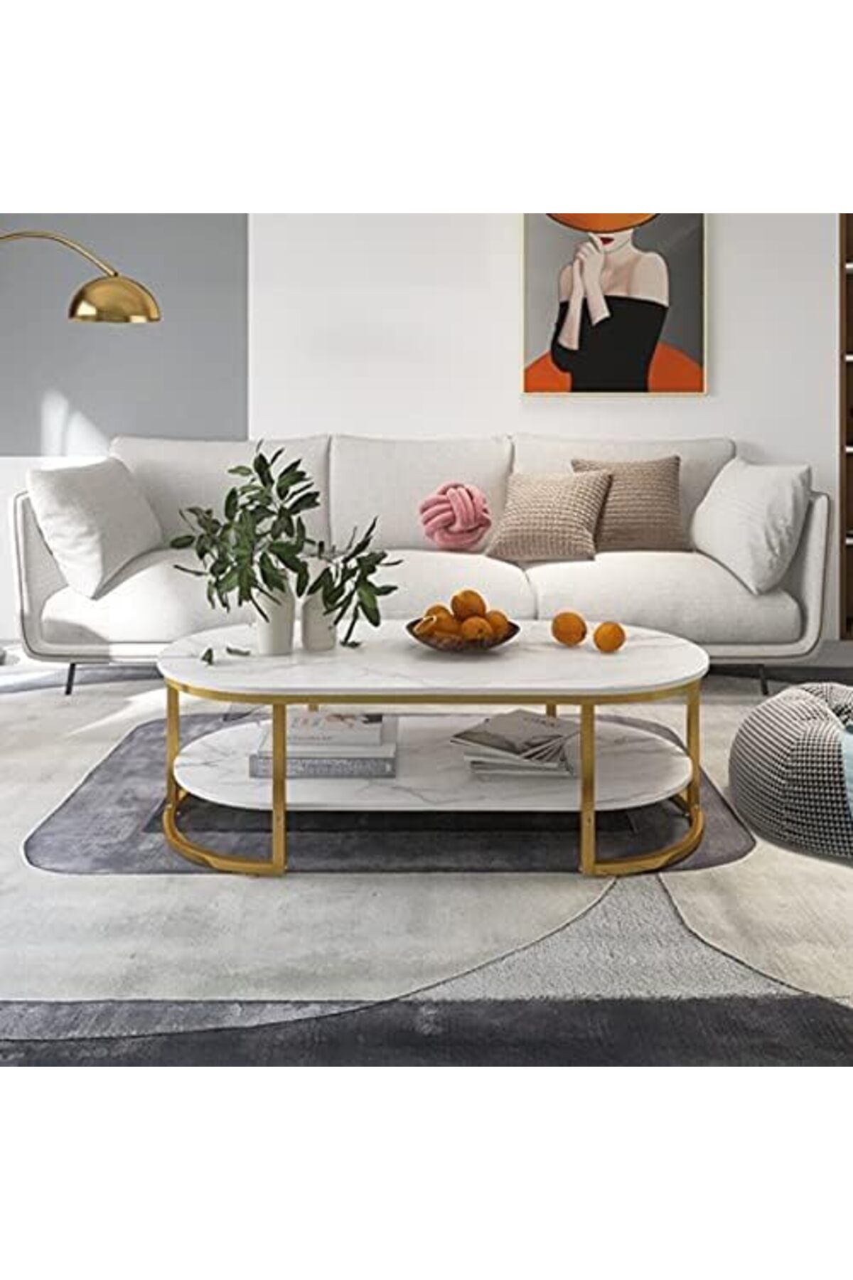 Generic-2 Tier Center Table Coffee Table, Living Room Sofa Side Table Simple Design Coffee Table Round Coffe 6