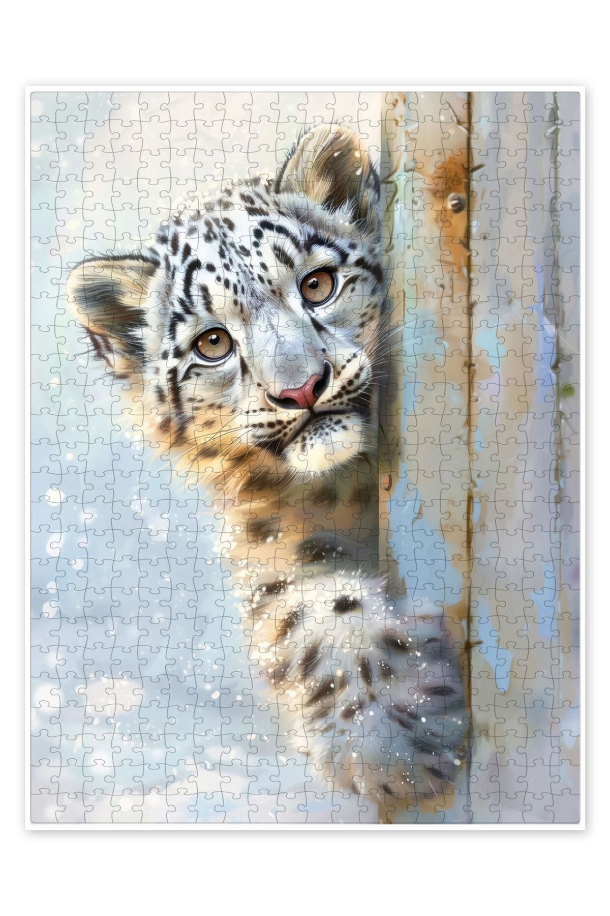 Jeronkarji Benim, Leo Kar Leoparı! 500 Parça Puzzle Yapboz Çocuklar için Neşeli Hayvan Temalı