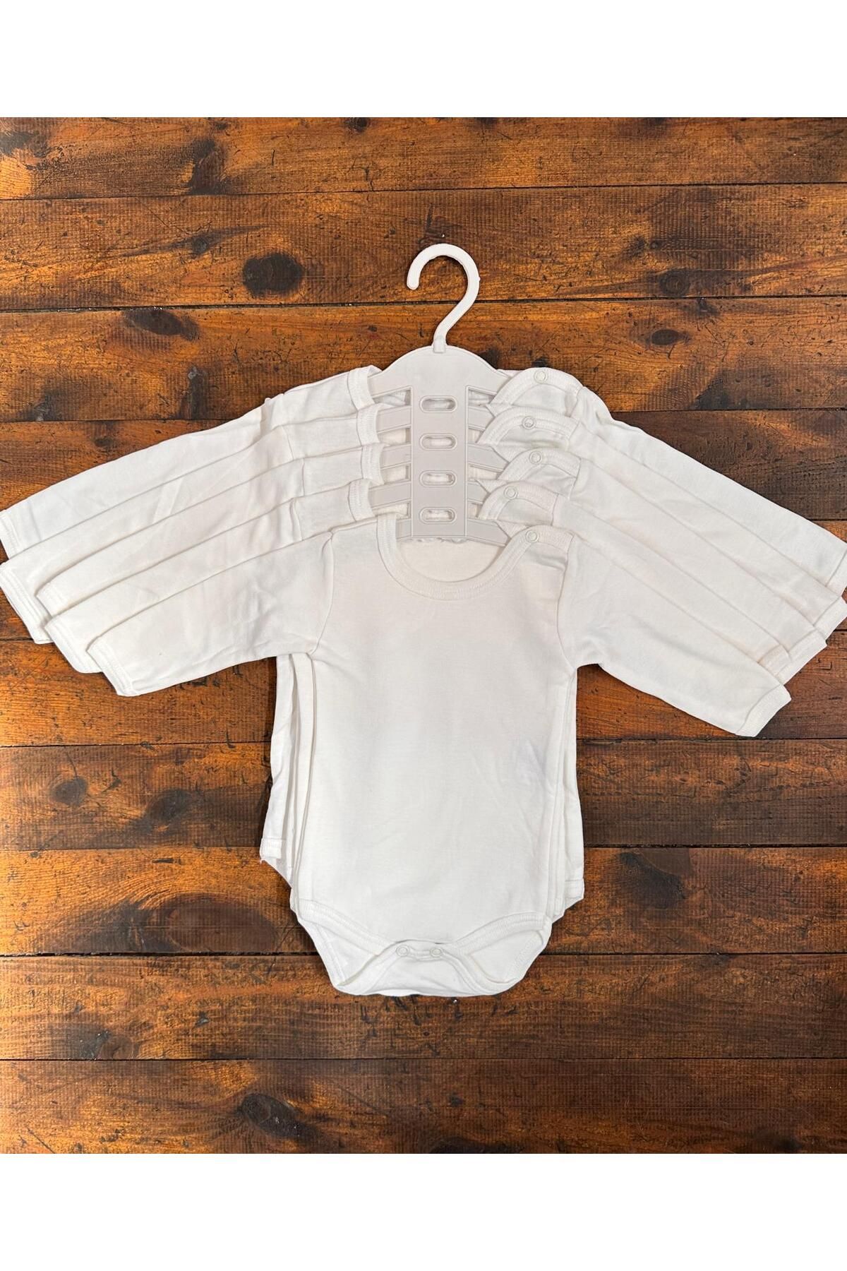 Sweet Baby Shop %100 Pamuk 5'li Bebek Krem Uzun Kollu Body