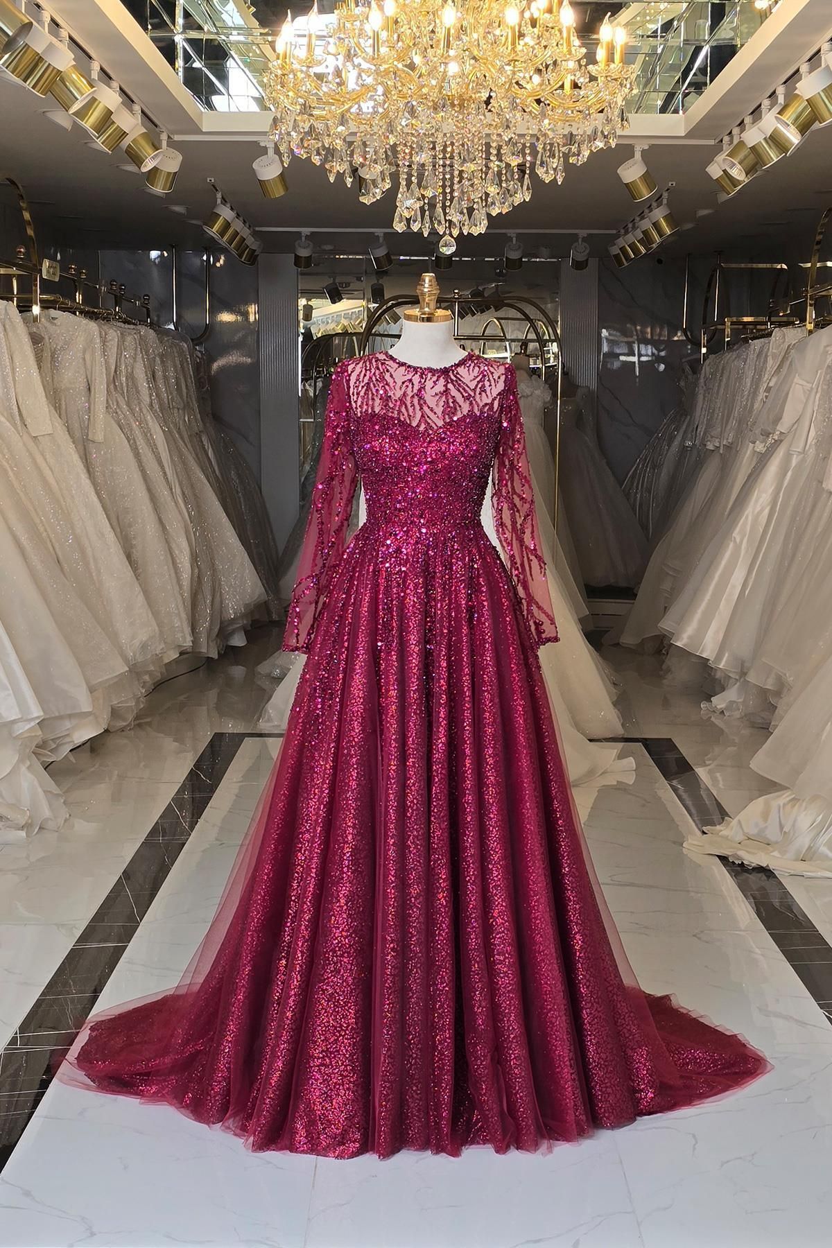 Yonca Moda Evi Bordo Yonca Nişanlık 7989
