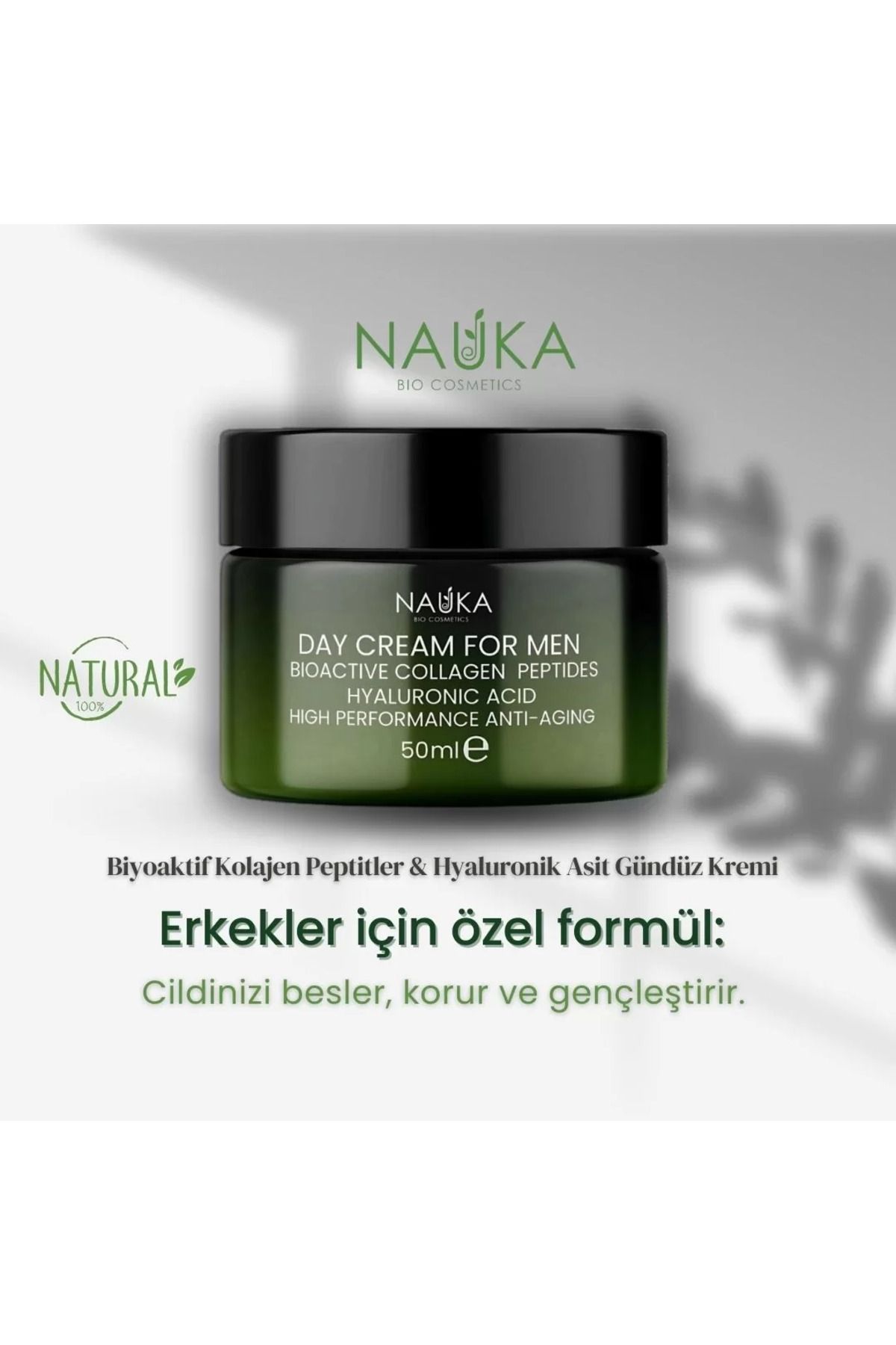 nauka BIOACTIVE COLLAGEN PEPTIDES & HYALURONIC ACID DAY CREAM FOR MEN