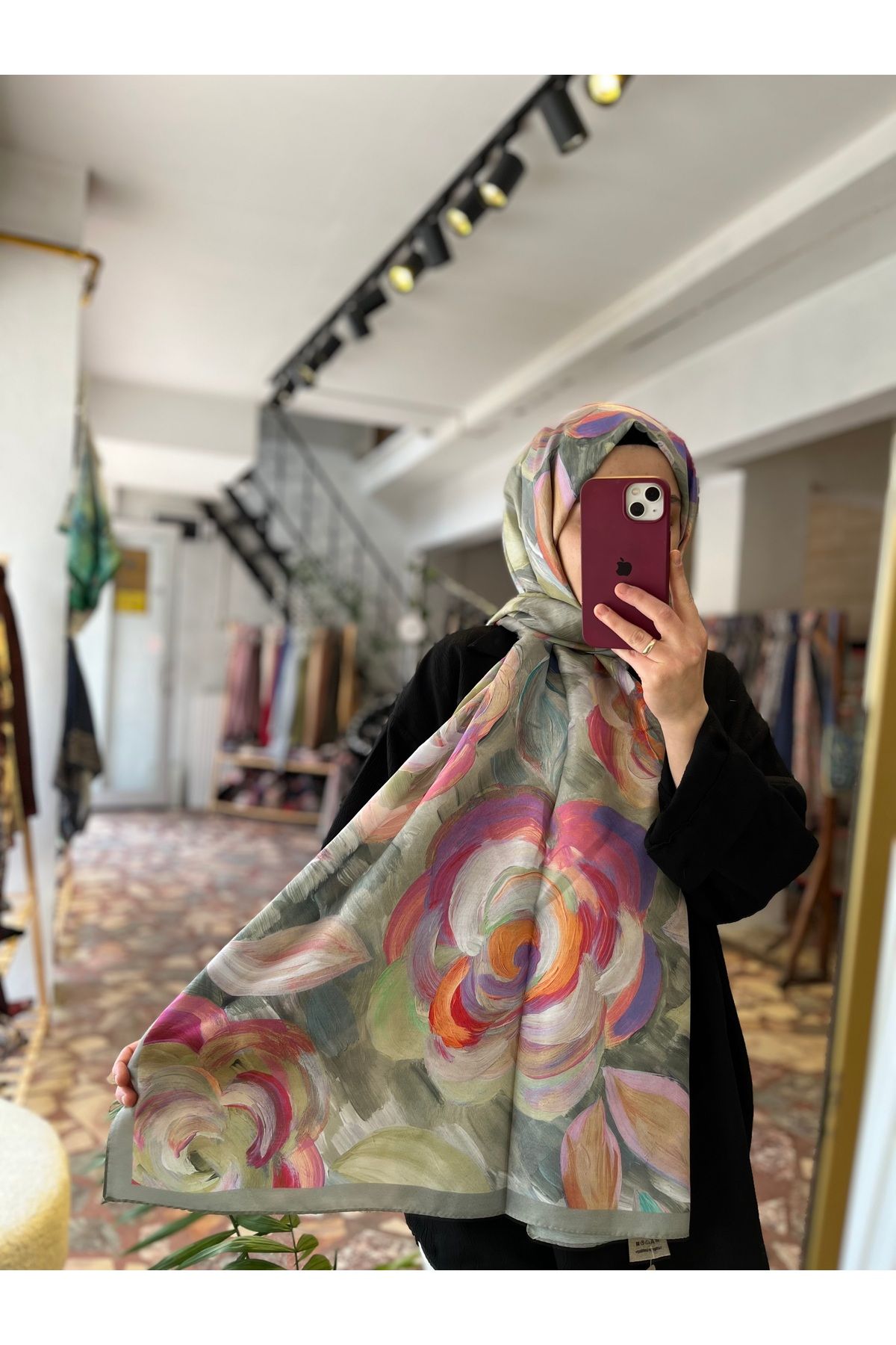 Neva Gül Desen Pamuk Şal