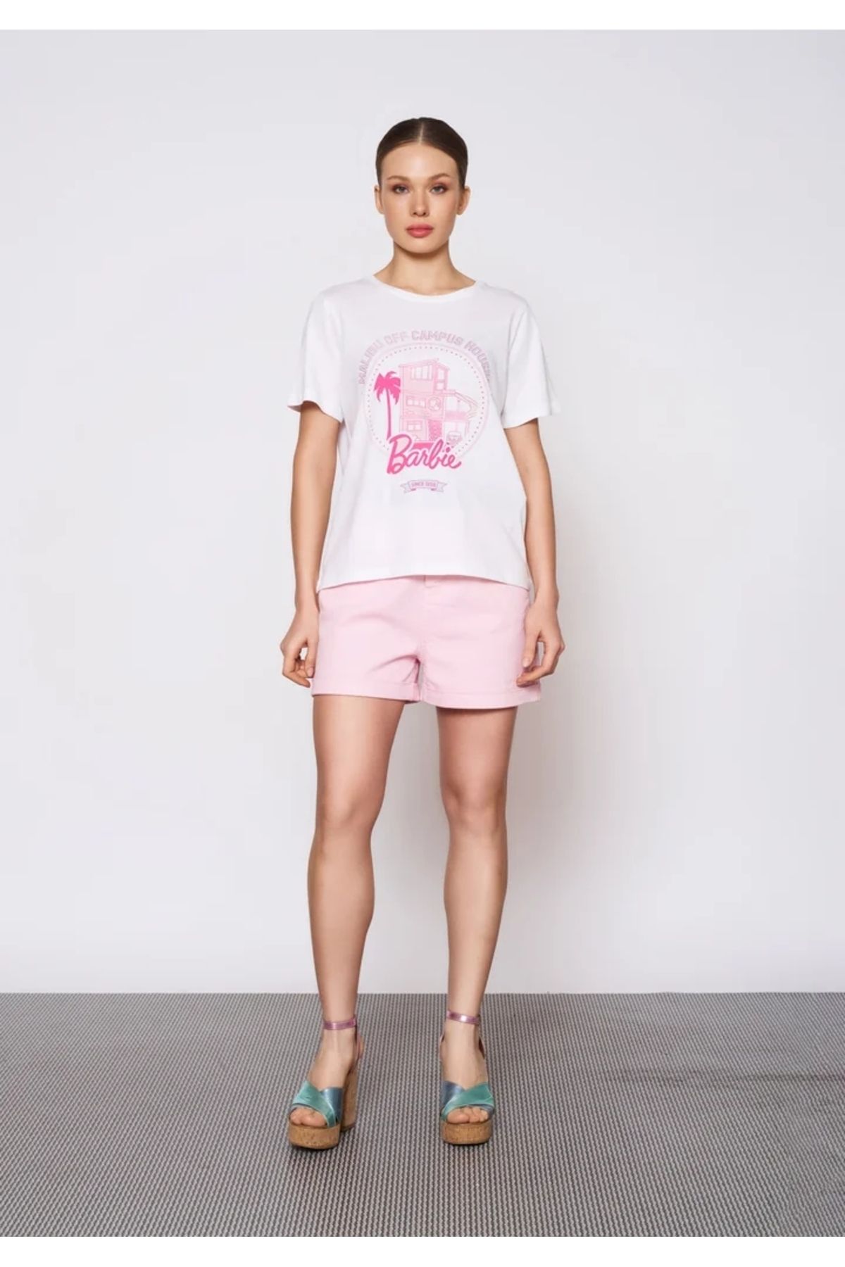 EUROFASHION Baskılı Beyaz T-Shirt
