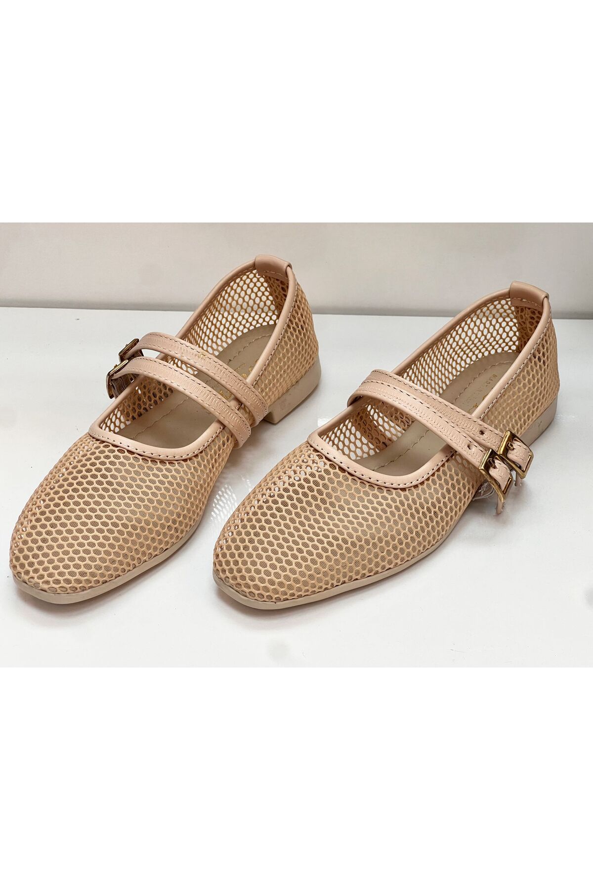 MRZ SHOES KADIN ÇİFT TOKA DETAYLI FİLELİ BABET