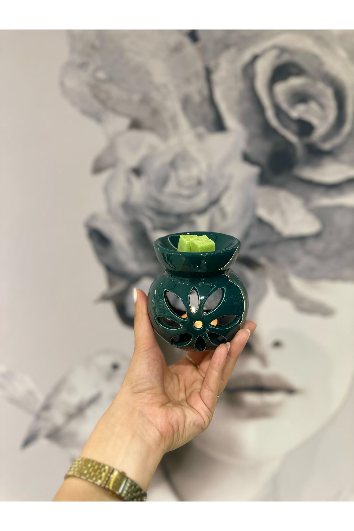 VelAsia Yeşil Lotus Buhurdanlık