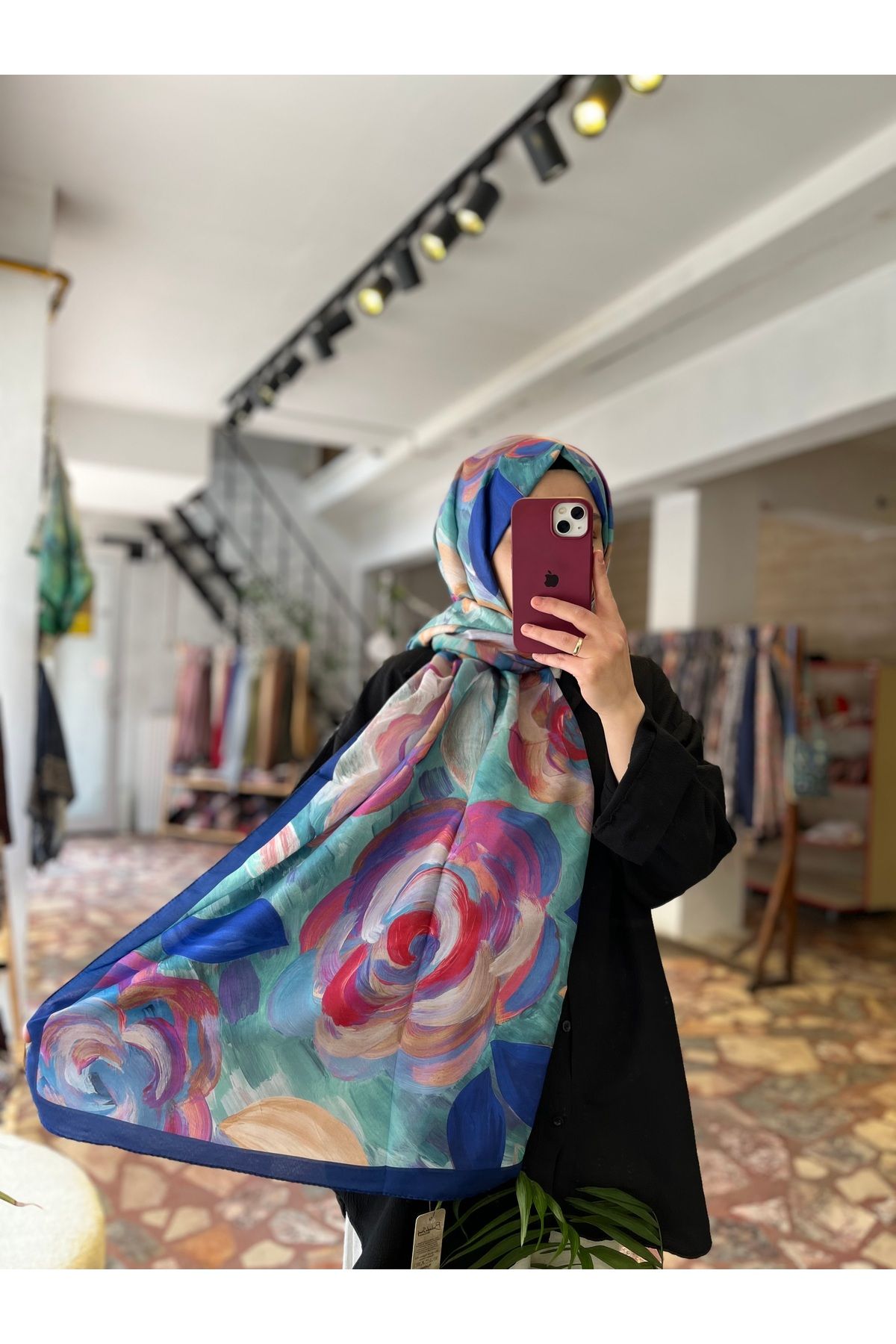 Neva Gül Desen Pamuk Şal