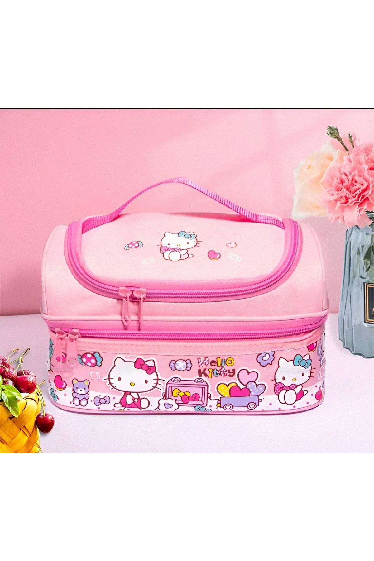 KumOziShop Sanrio Kuromi Hello Kitty Cinnamoroll My Melody Lüx Çift Katmanlı Termal Beslenme Çantası