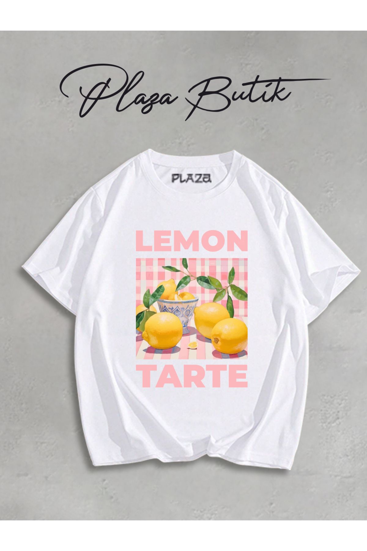 Plaza Butik Lemon Tarte Baskılı Oversize T-shirt