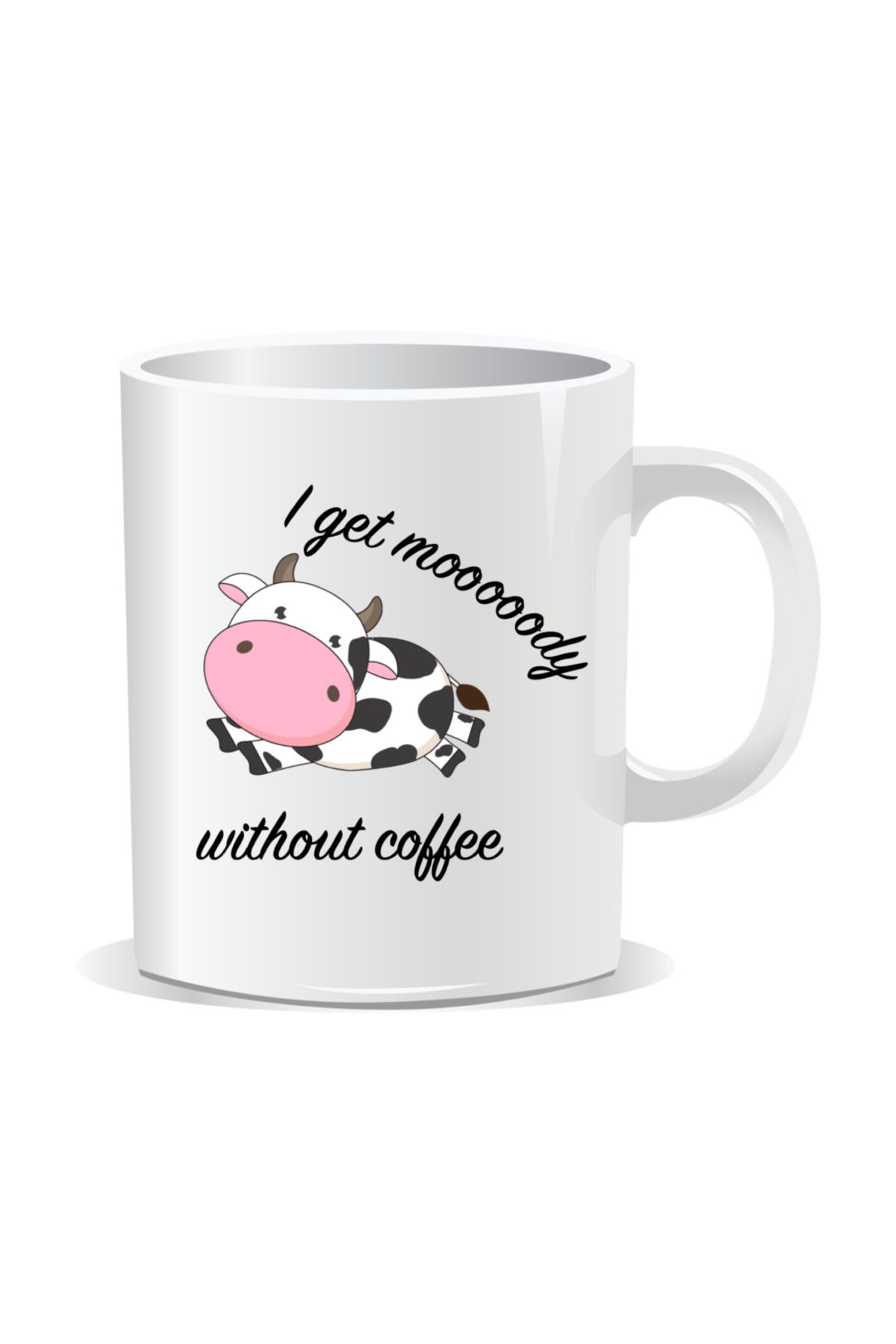 OEM-Personalized coffee mug, I get mooooody without coffee - White interior 1