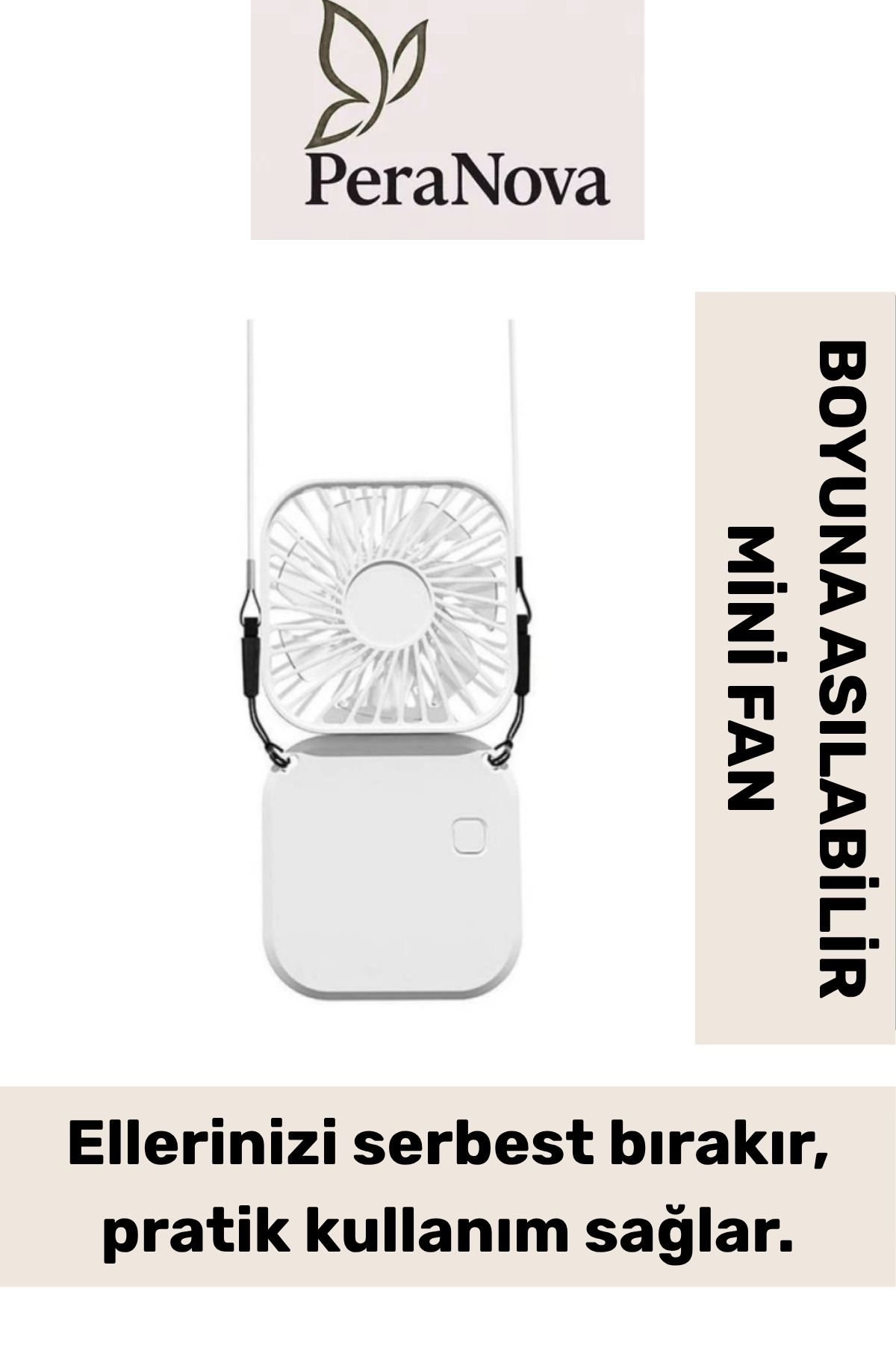 PeraNova Premium Taşınabilir Şarjlı Güçlü Yüksek Kaliteli Sessiz Hava Soğutucu Üflemeli Mini Boyun Vantilatör