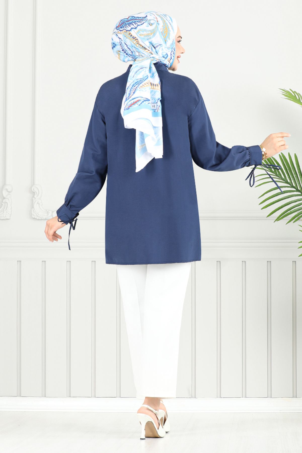 ModaMerve-Front Buttoned Tunic 4101Pm1063-M Navy 5