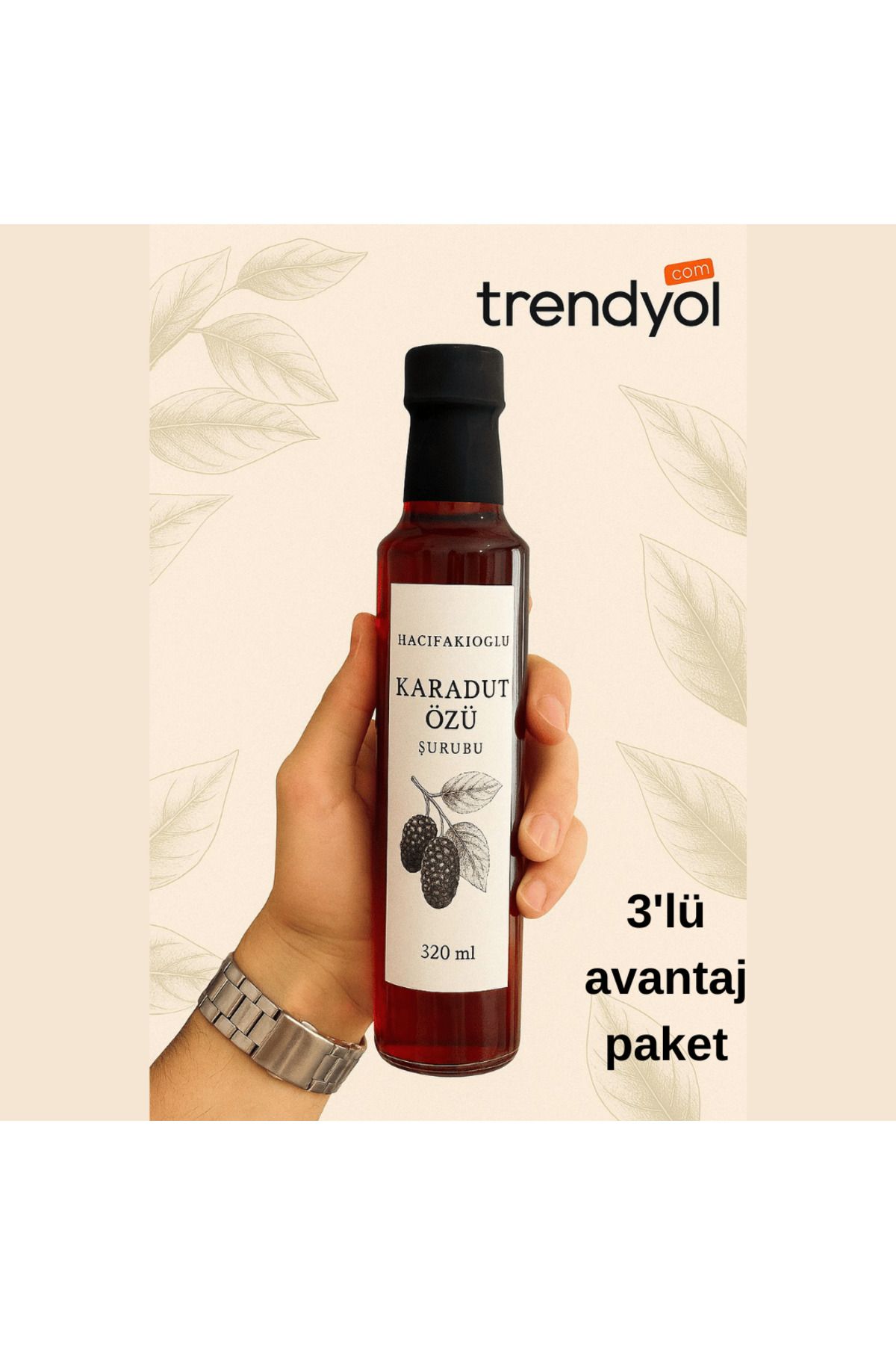 HACIFAKIOĞLU Karadut Özü Şurubu 3'lü Avantaj Paket 320 ml