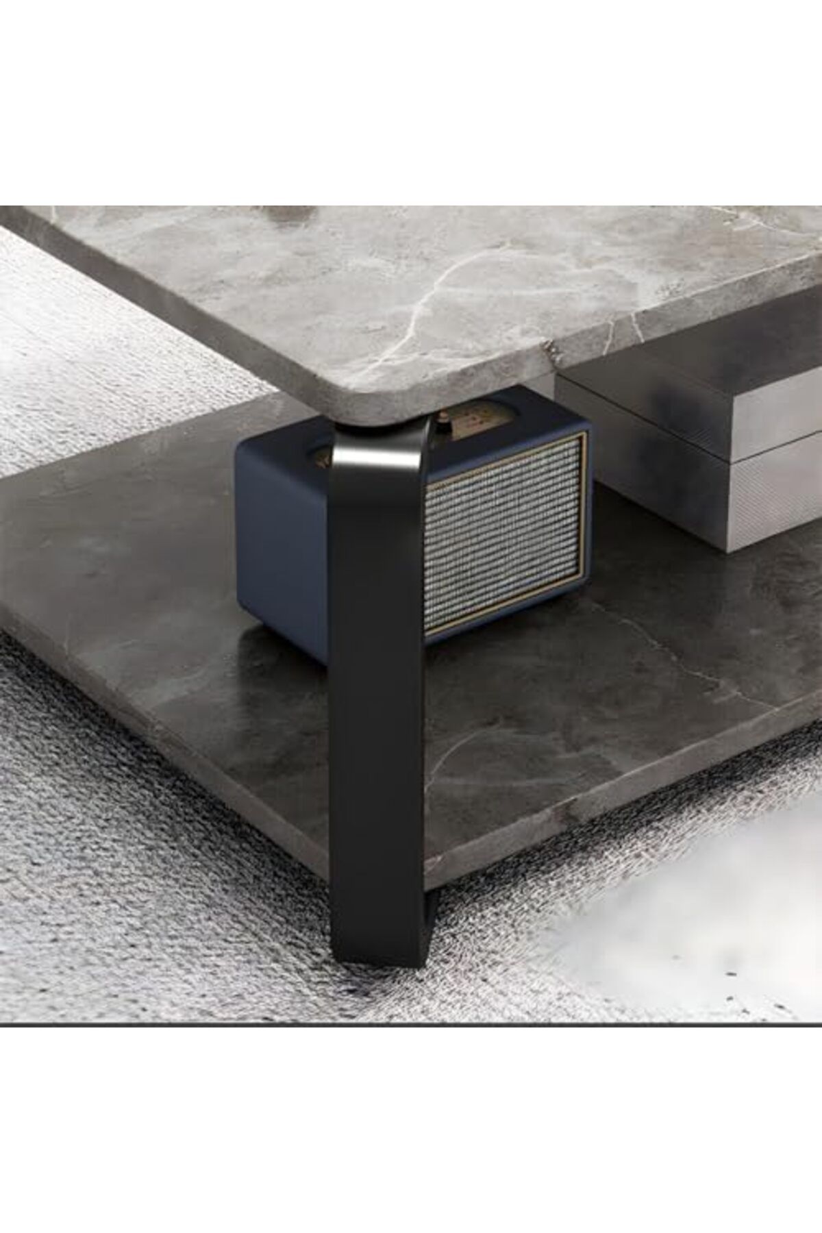 Generic-Coffee Table Slate Rectangular Cocktail Table with Storage Shelf Coffee Table Living Room Home Moder 5