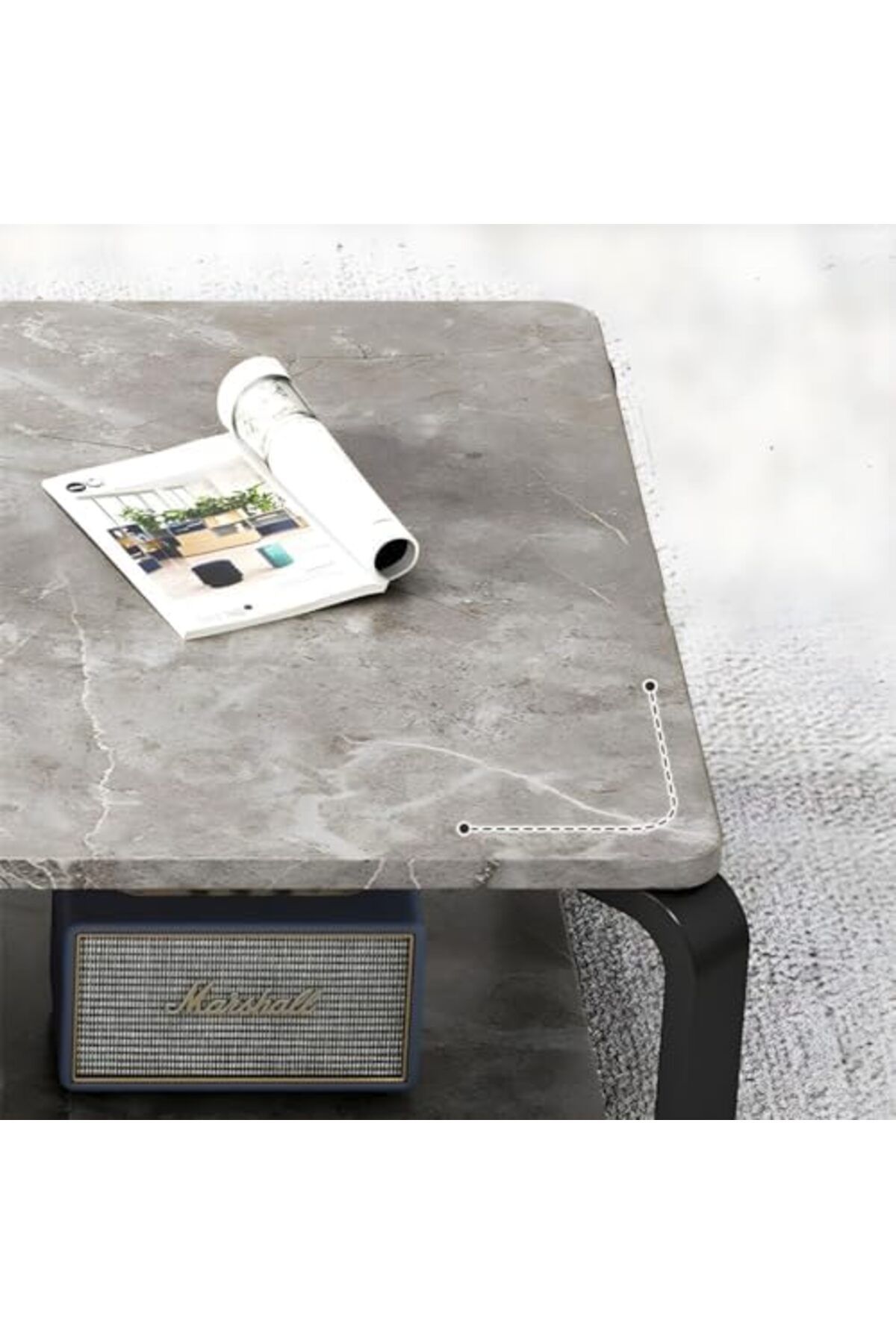 Generic-Coffee Table Slate Rectangular Cocktail Table with Storage Shelf Coffee Table Living Room Home Moder 3