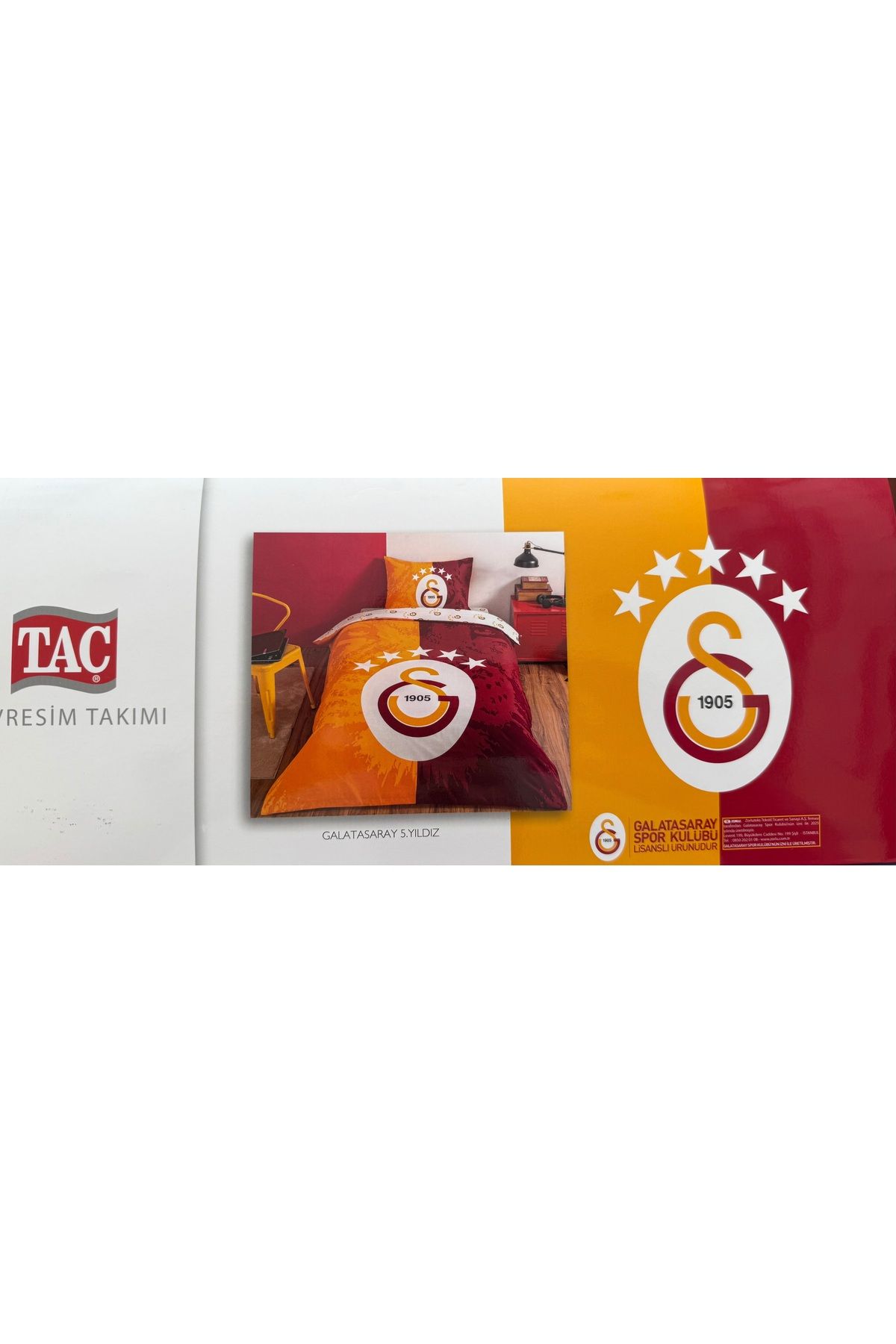 Taç Taç lisansli galatasaray 5 yıldız tek kisilik nevresim takimi
