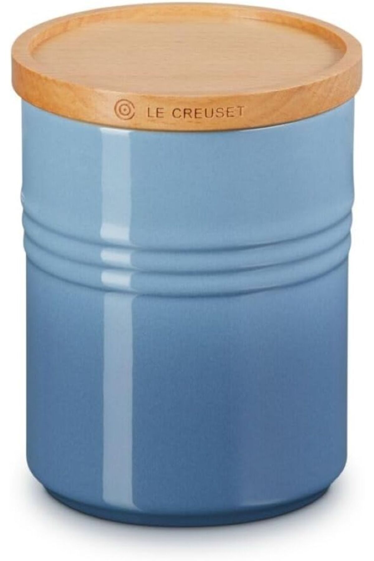 Le Creuset 540 ml Orta Boy Saklama Kabı, Chambray, Ahşap Kapaklı