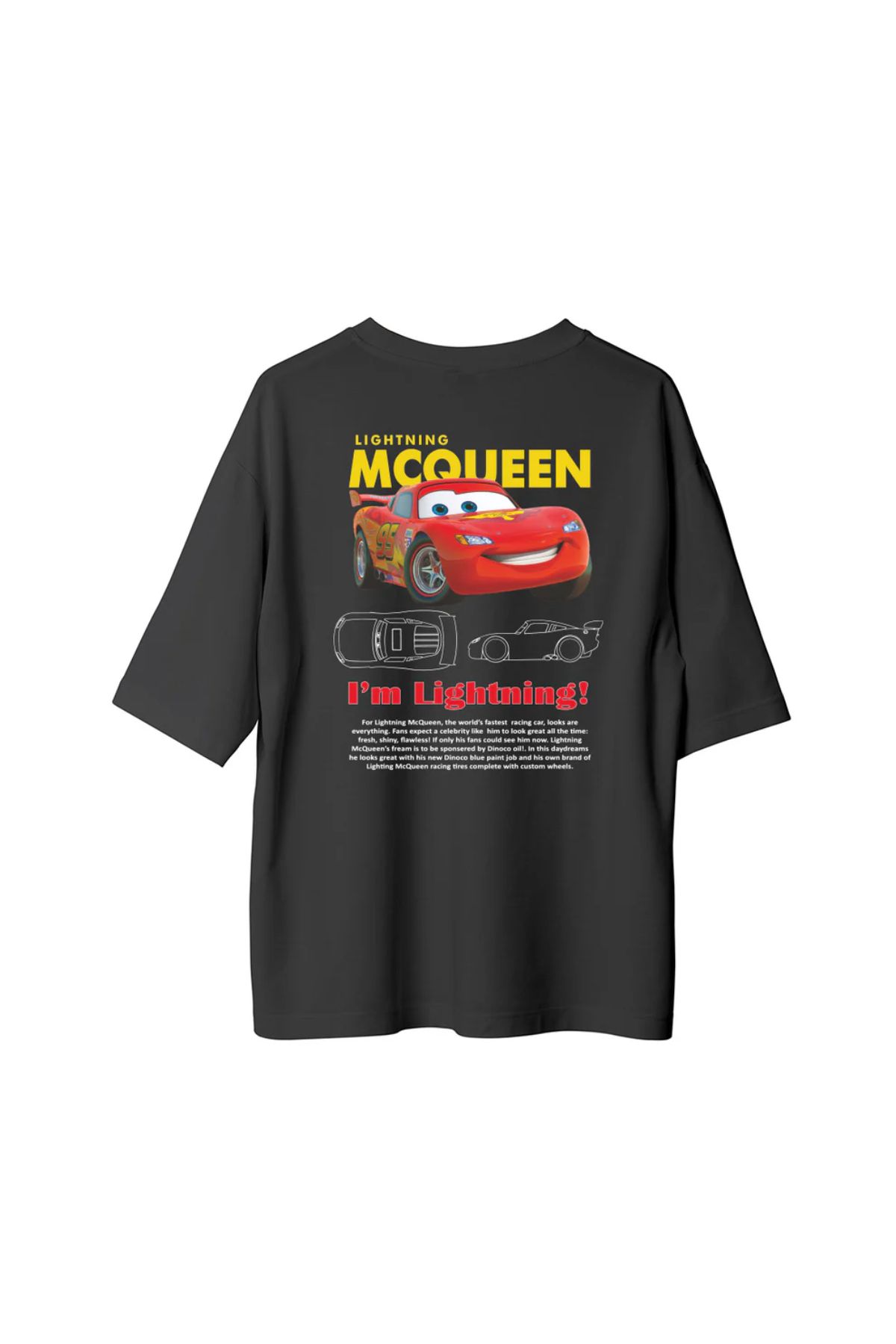 Koklonmoda Unisex Şimşek McQueen Baskılı Oversize T-Shirt